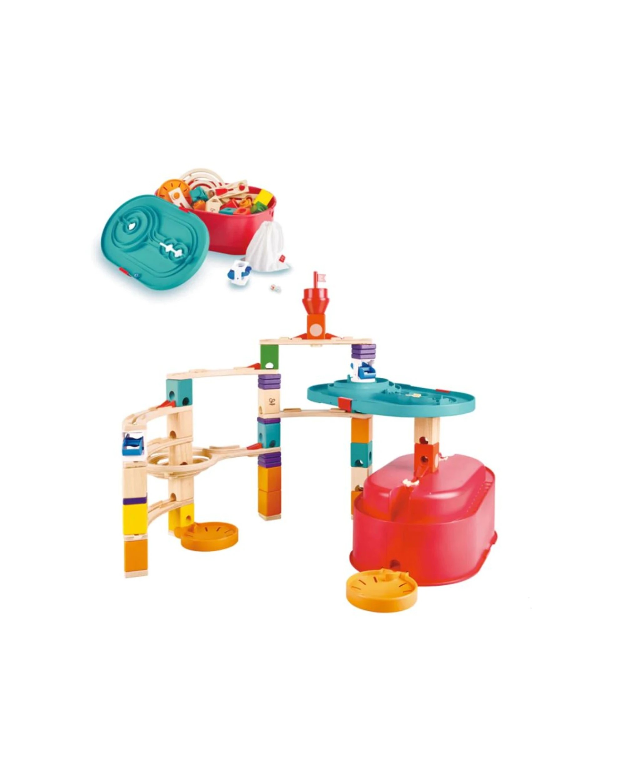 3 Hape Quadrilla Stack Track Bucket Marble Run Toy Set - Multi, 3 of 6