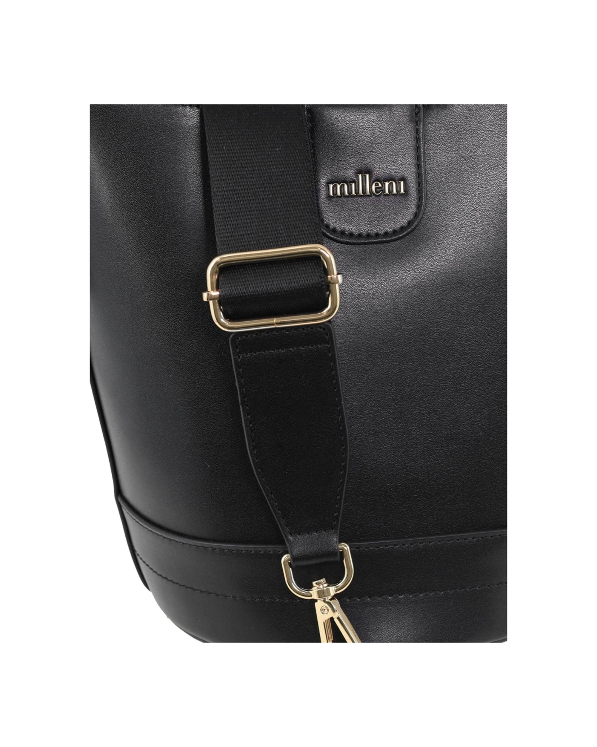 6 Milleni Women's Handbag Vegan Leather Lightweight Bucket Crossbody Bag - Black, 6 of 6