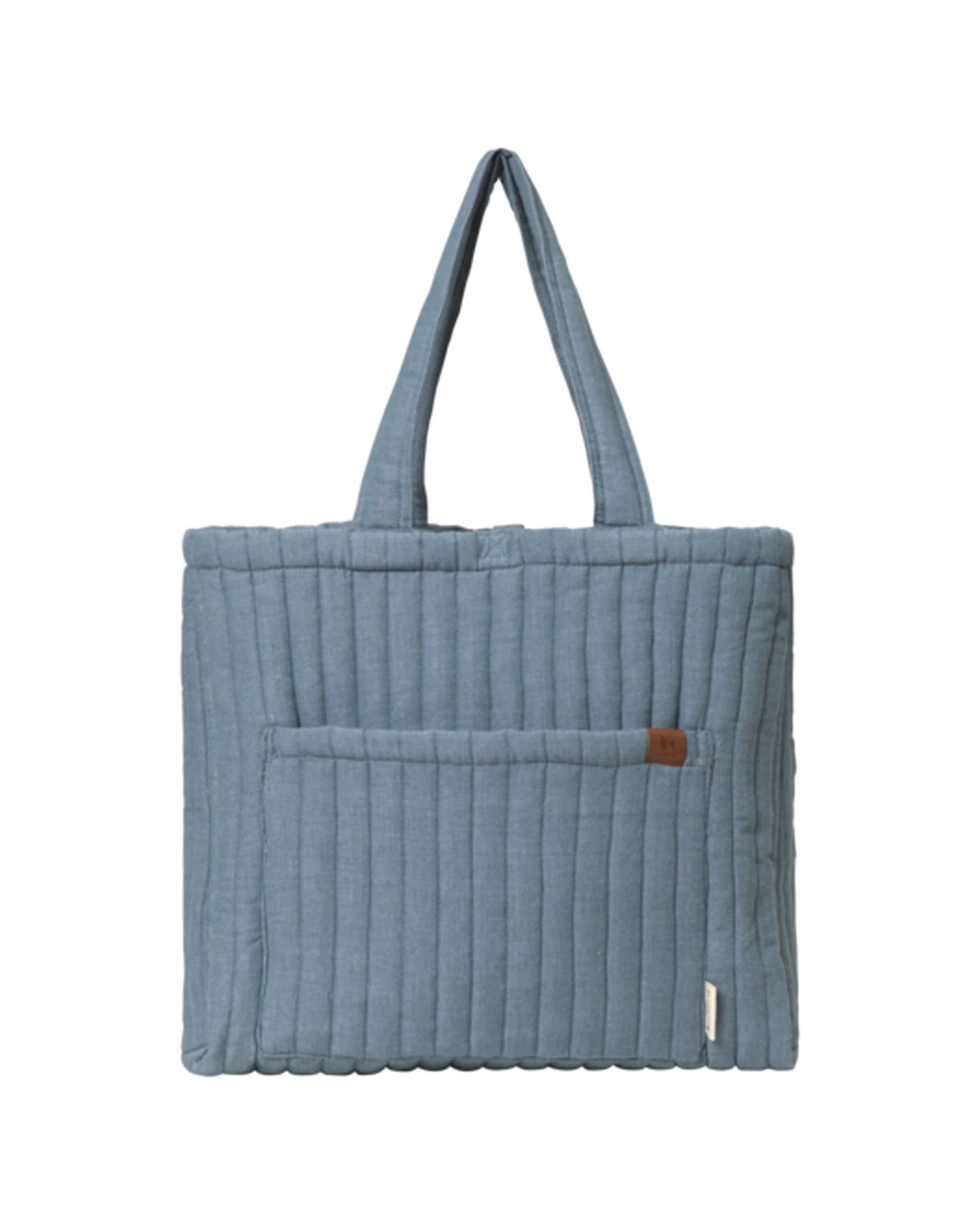 1 Fabelab Quilted Tote Bag Organic Cotton Recycled Fill 50x39cm - Blue, 1 of 4
