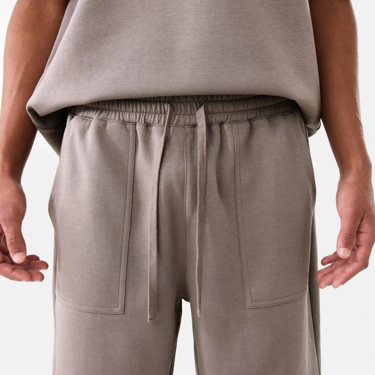 5 Elastic Waist Interlock Knit Shorts DRIFT BROWN, 5 of 7