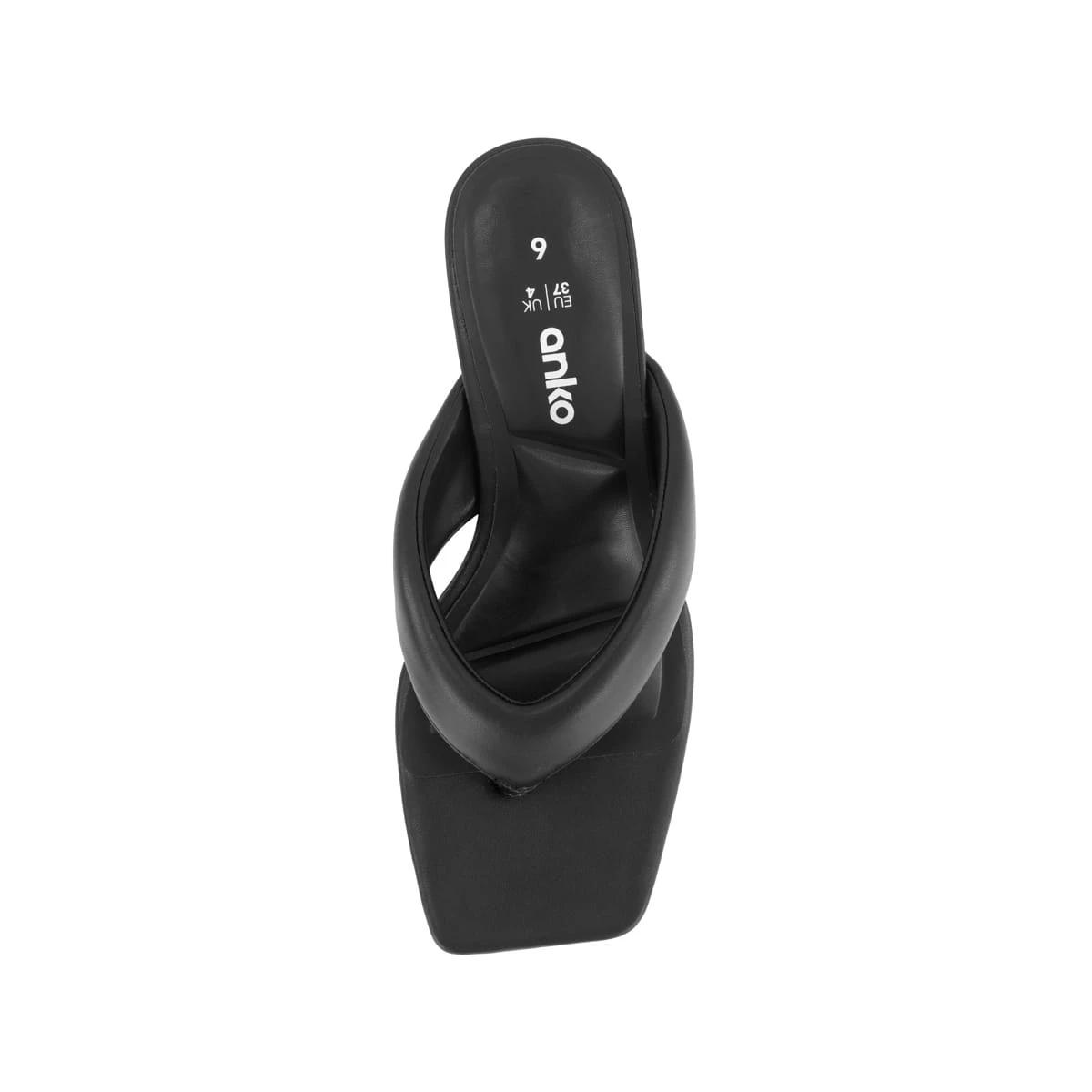 3 Cushion Toe Post Heels BLACK, 3 of 5