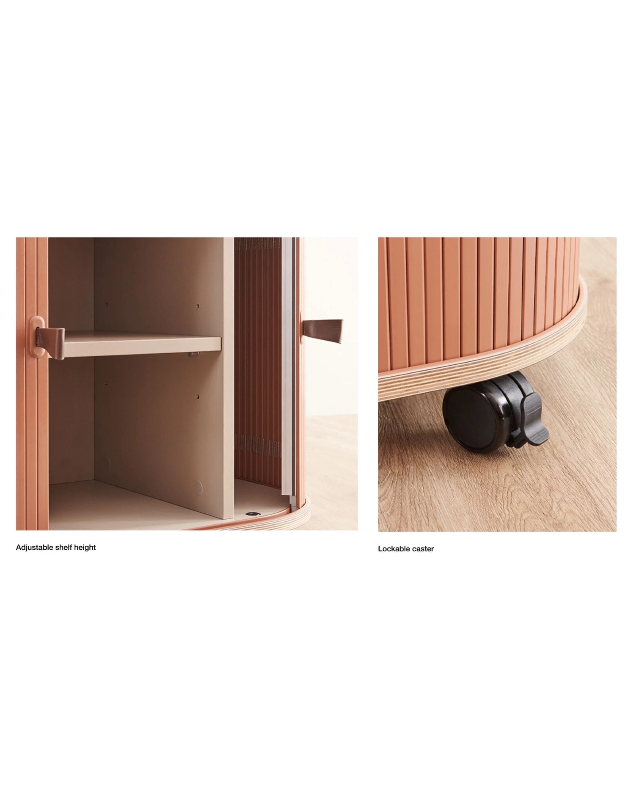 2 BR Home Fitin Rollin Mobile Shutter Cabinet Storage With Adjustable Shelves, 2 of 6