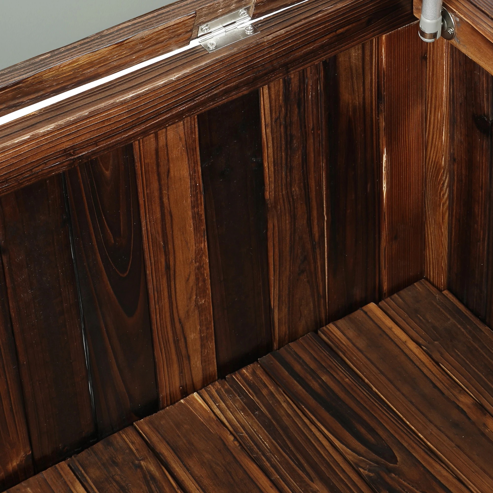 7 Livsip Outdoor Storage Box Garden Bench Wooden Chest Tool Container Cabinet XL - Charcoal, 7 of 7