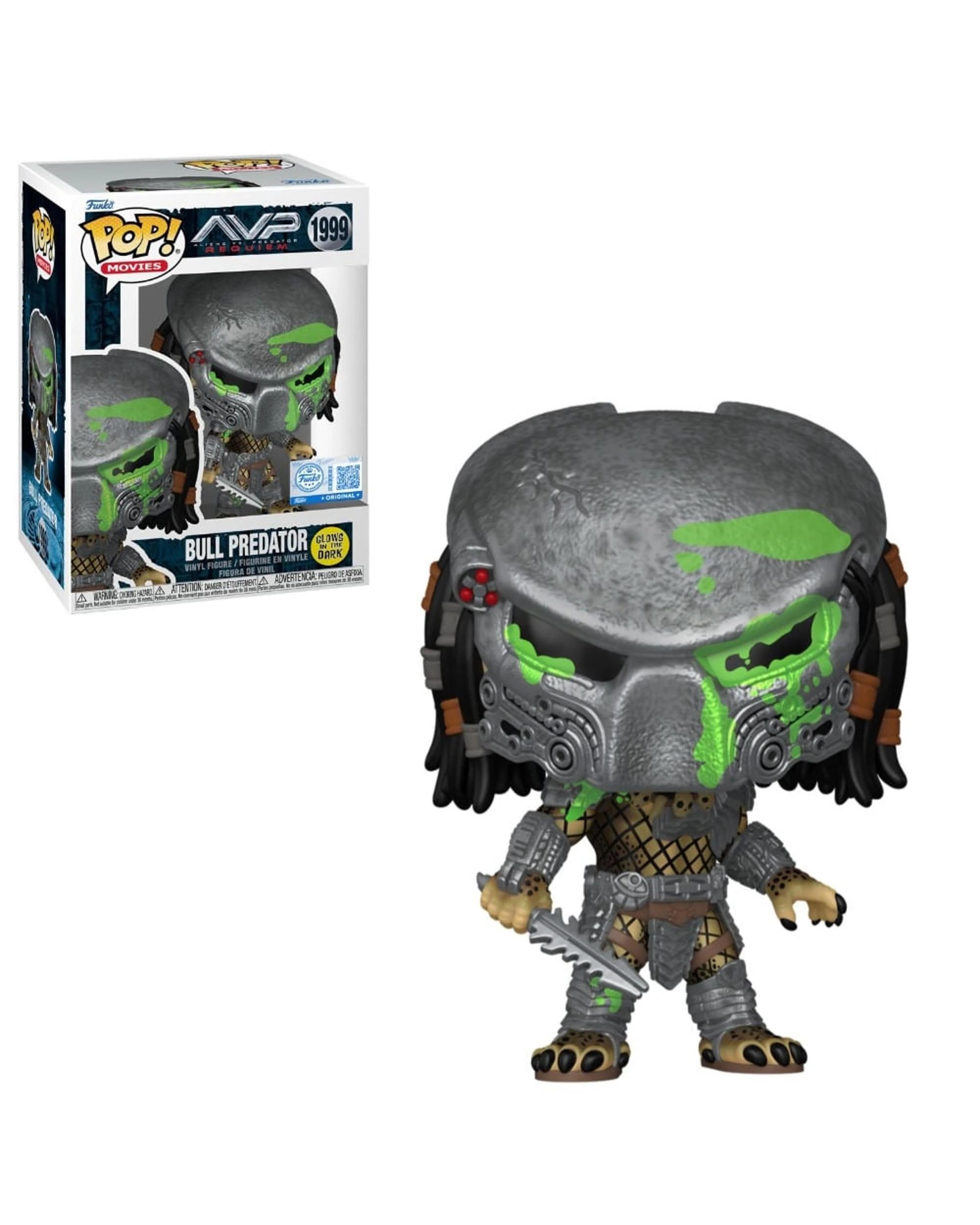 1 Alien Vs Predator Requiem Bull Predator Battle Damaged Funko Glow POP! Vinyl, 1 of 4