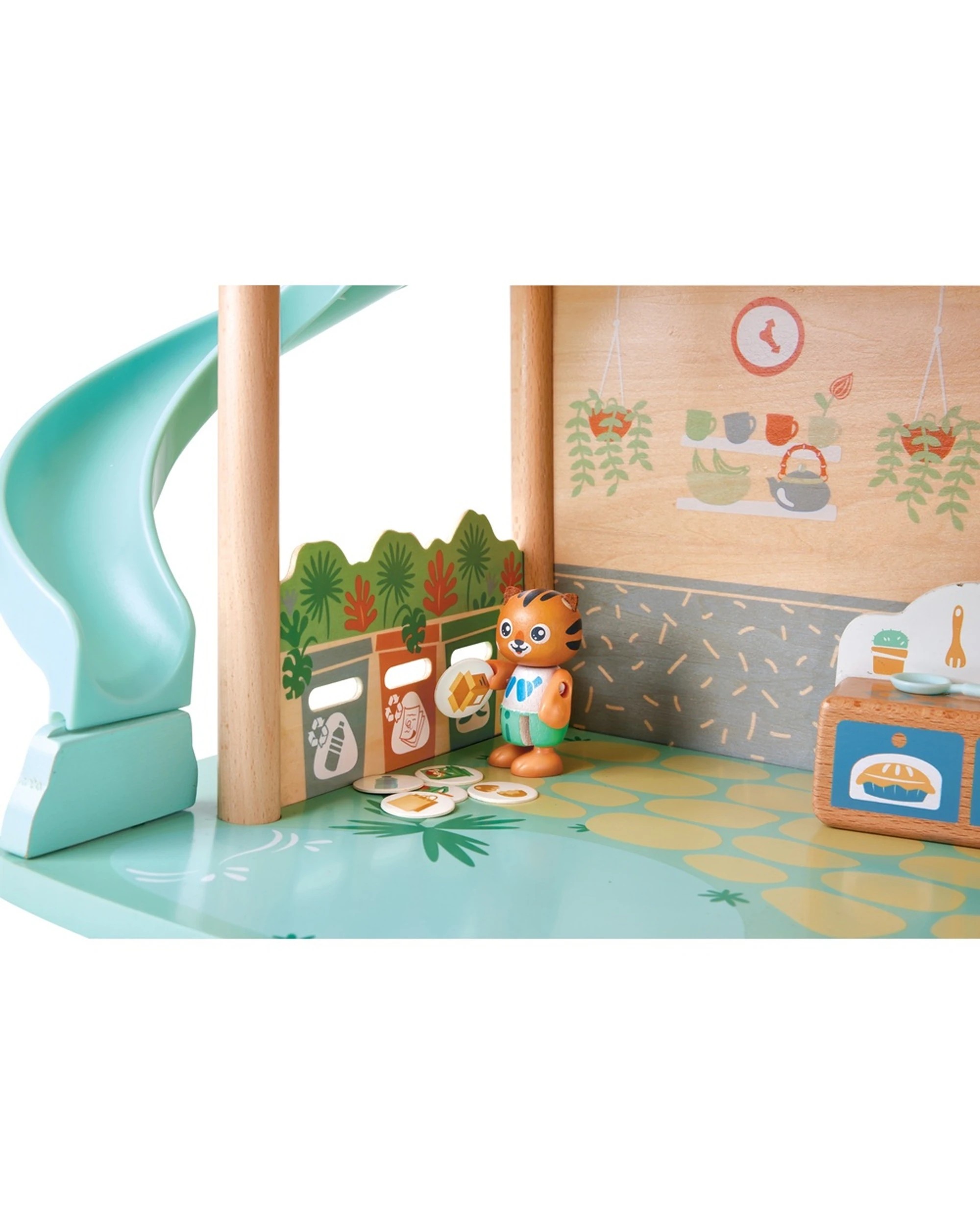 3 Hape Tigers’ Jungle House Wooden Dollhouse With Accessories Pond Slide - Multi, 3 of 4