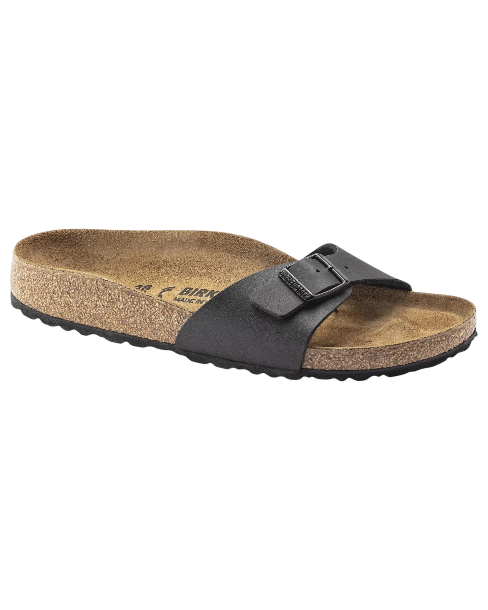 1 Birkenstock Unisex Madrid Birko Flor Regular Slip On Sandals Black, 1 of 8