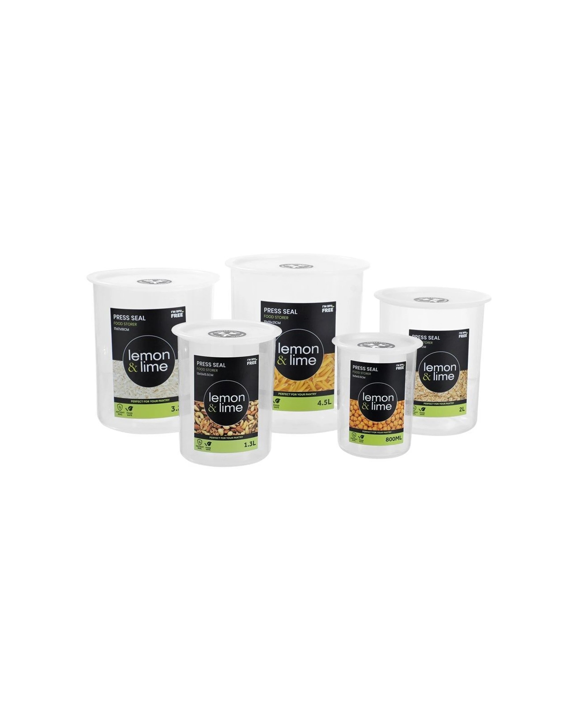 6 Lemon & Lime 12PK Press Seal Food Storer Container 1.3L - Clear, 6 of 6