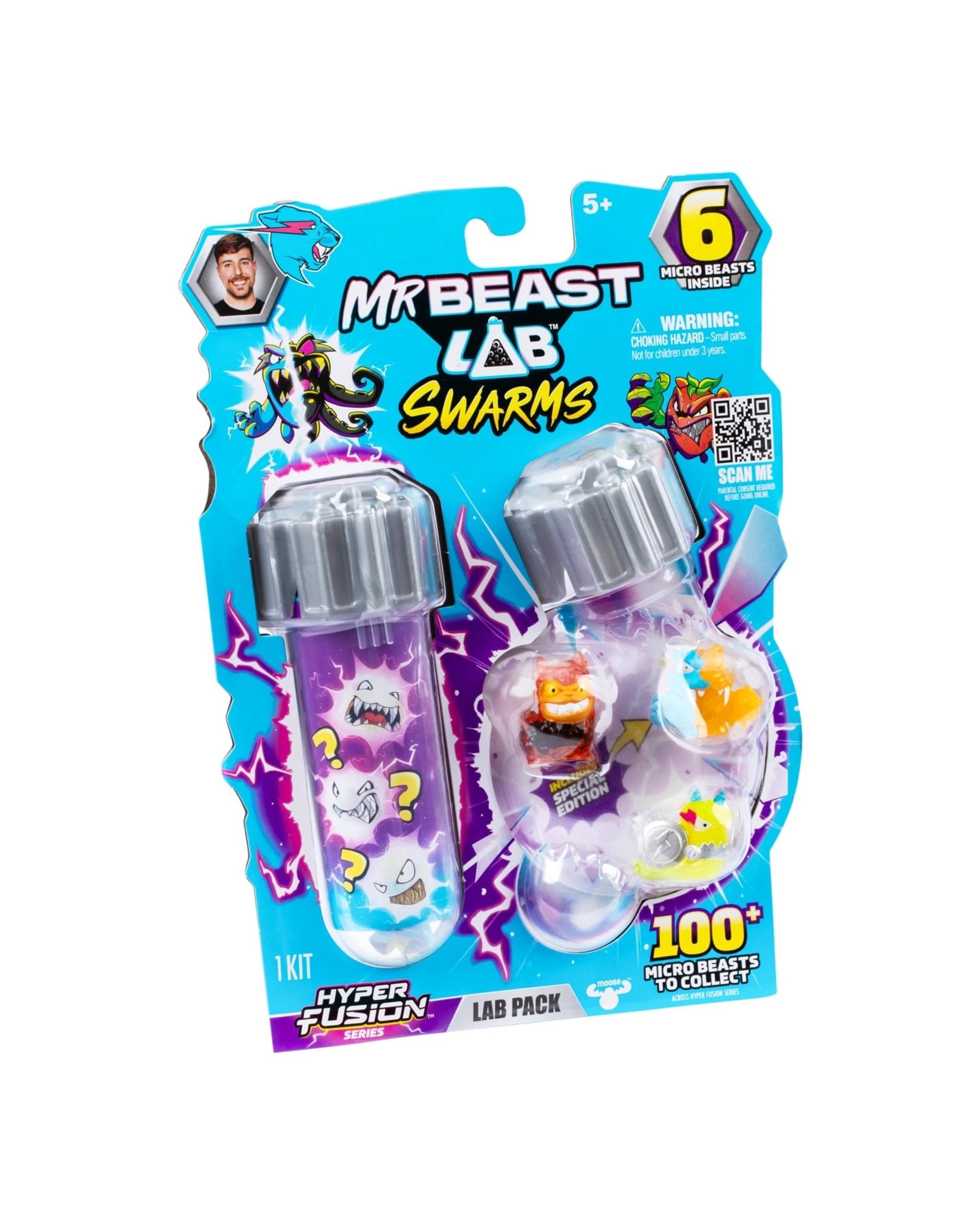 4 Moose Toys MrBeast Lab Swarms Hyper Fusion Series Lab 6 Pack Figure Assortment, 4 of 6