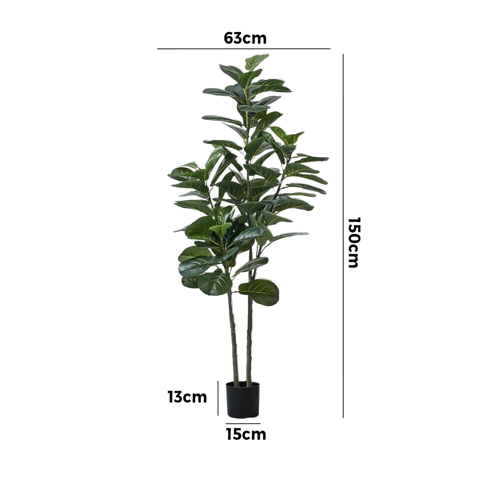 2 Livsip 150cm Artificial Fiddle Leaf Fig Tree - Green, 2 of 10