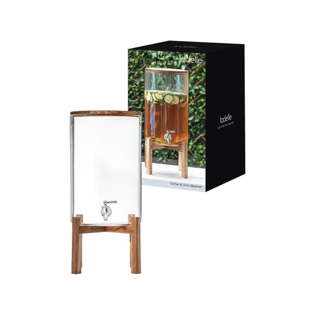3 Ladelle Gather 8l Glass Drink Jug/dispenser W/acacia Timber Lid 43.5x24x24cm
 - Multi, 3 of 3