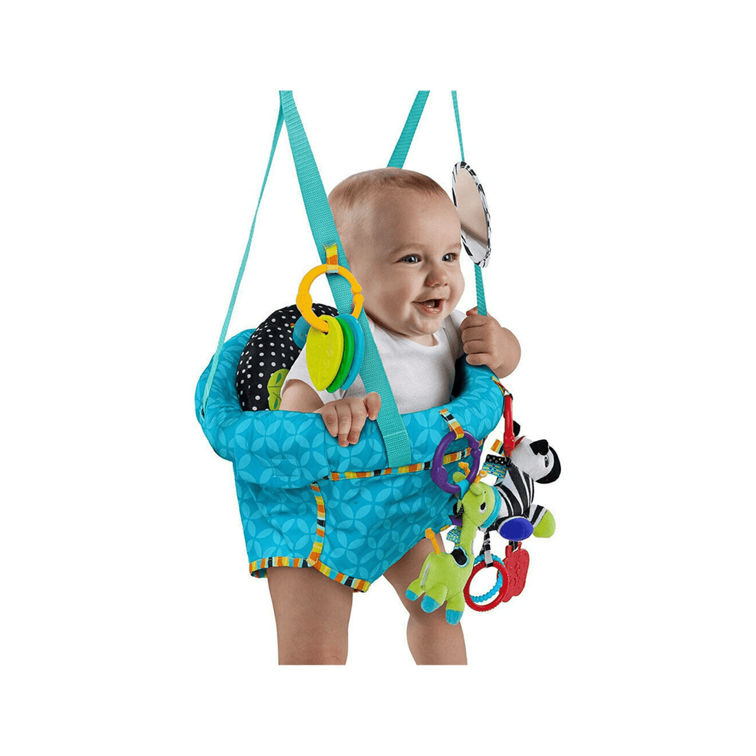 7 Bright Starts Baby Bounce N Spring Deluxe Door Clamp Jumper With Plush Toys Mirror
 - Multi, 7 of 7