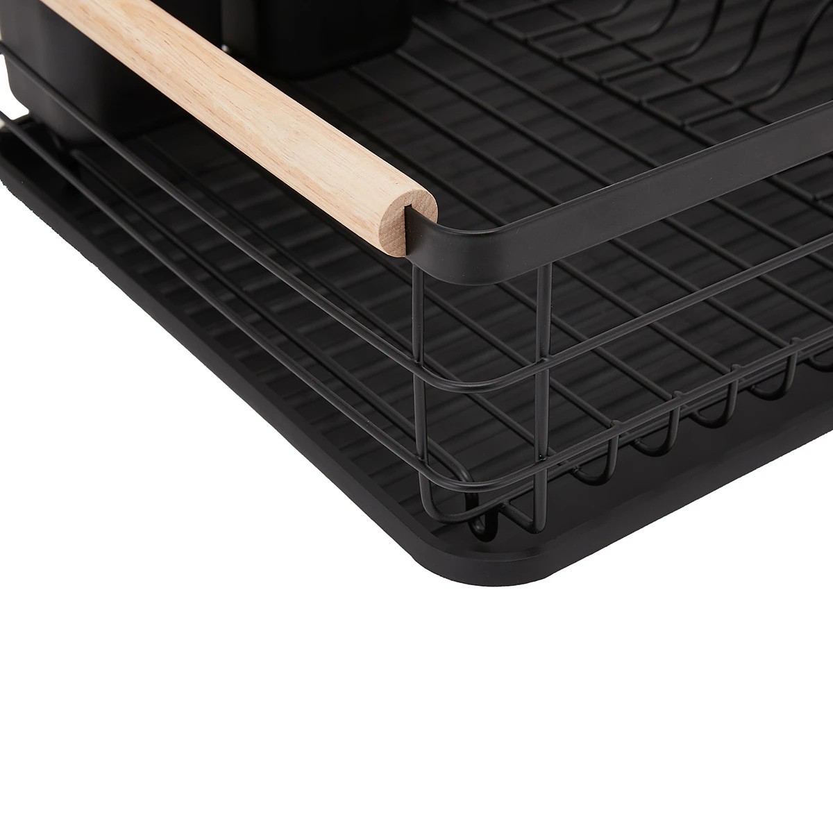 9 Black Wooden Handle Dish Rack, 9 of 11
