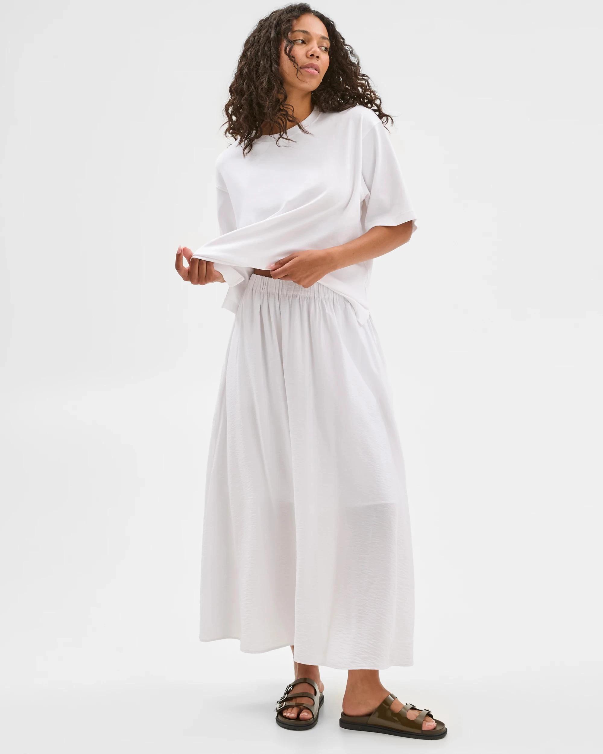 2 Target Pull On Maxi Skirt WHITE, 2 of 7