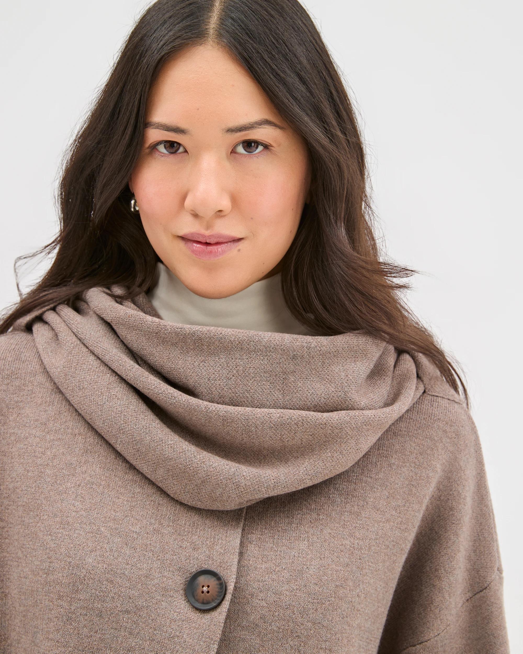 5 Target Woman Wrap Scarf Knitted Coat DARK TAUPE MARLE, 5 of 9