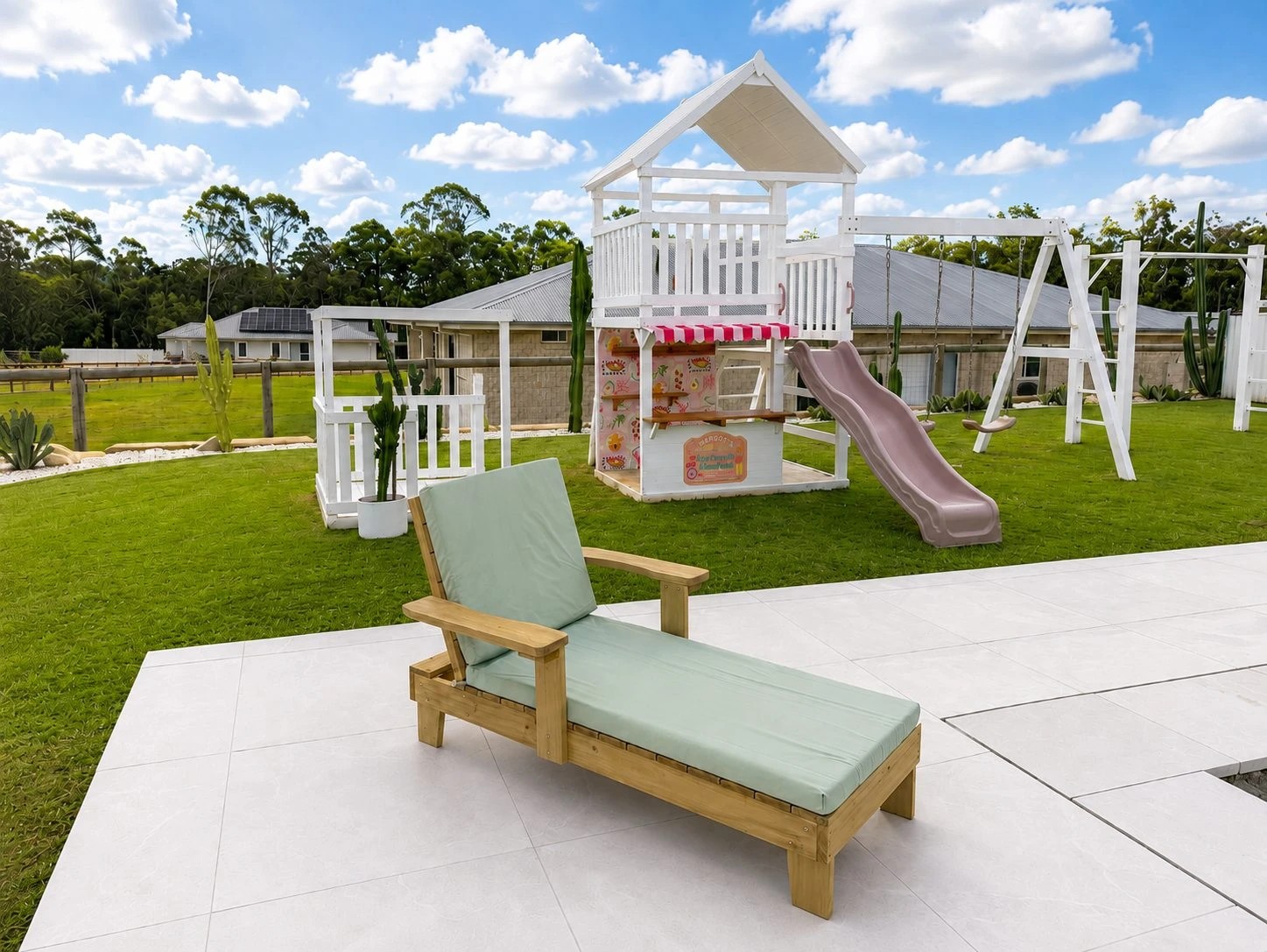4 Hide & Seek Kids Sun Lounge with Cushion - Dark - Grey, 4 of 5