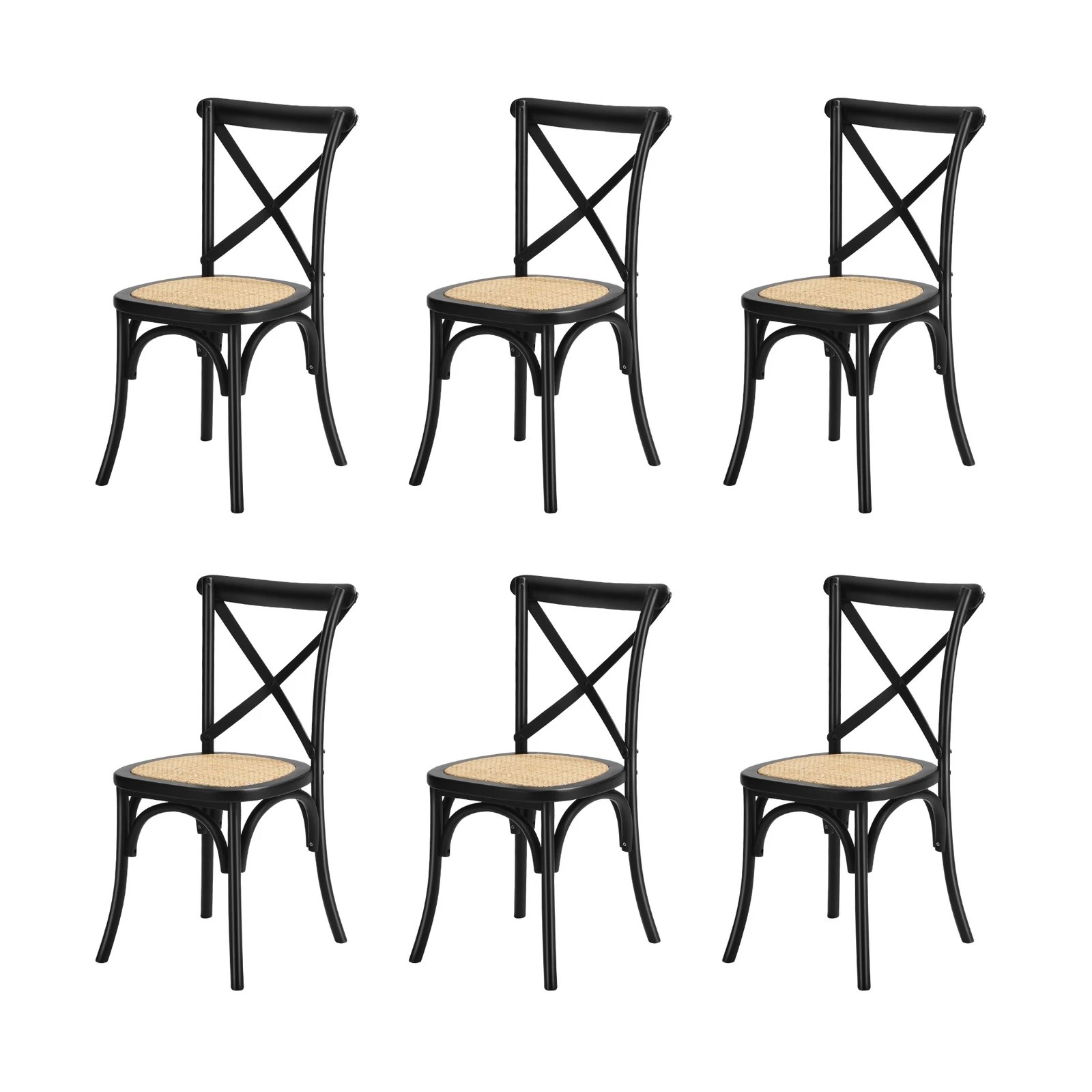 8 Oikiture 160cm Extendable Dining Table with 6PCS Dining Chairs Geometric - Black, 8 of 9