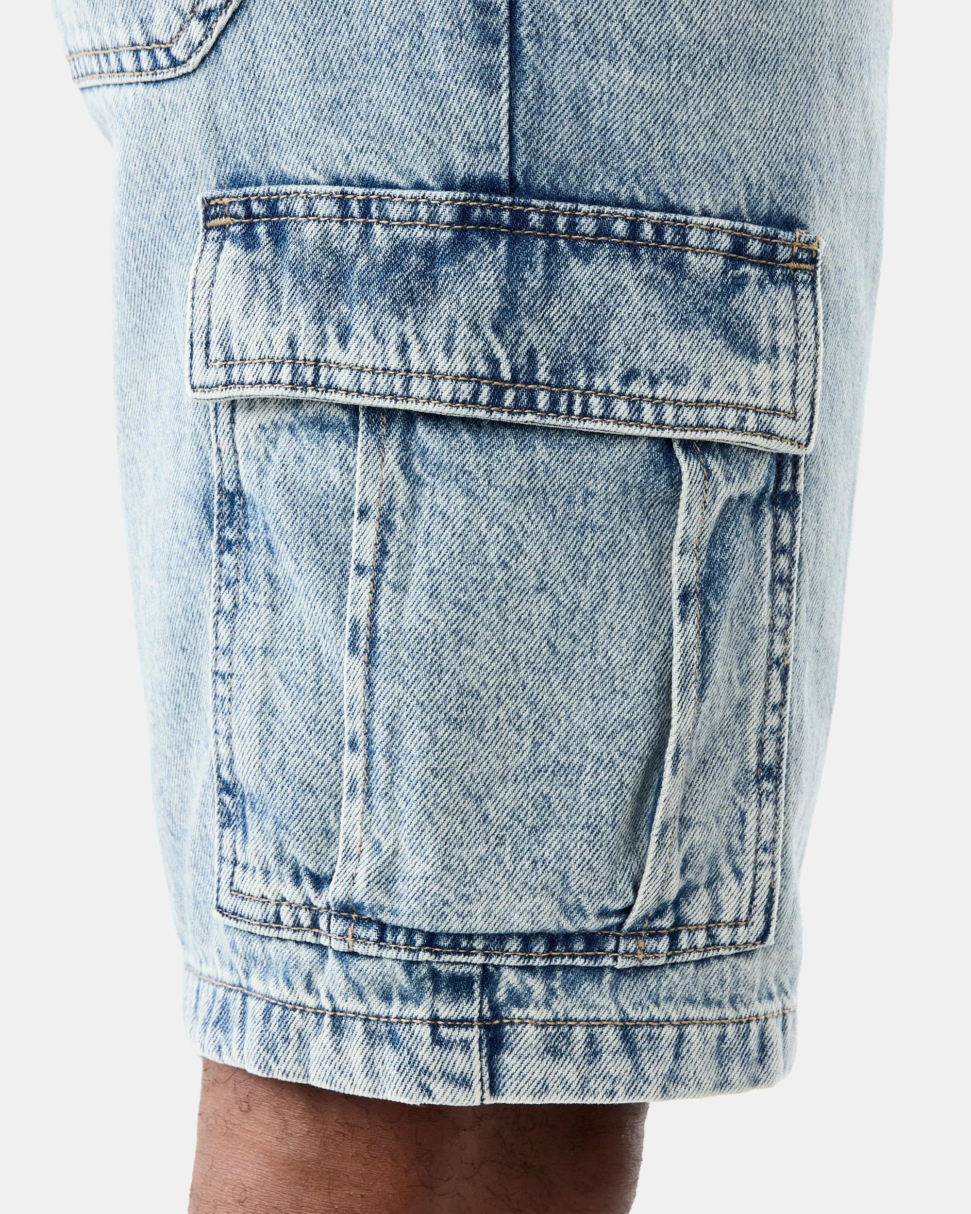 6 Denim Cargo Shorts Light Wash, 6 of 7