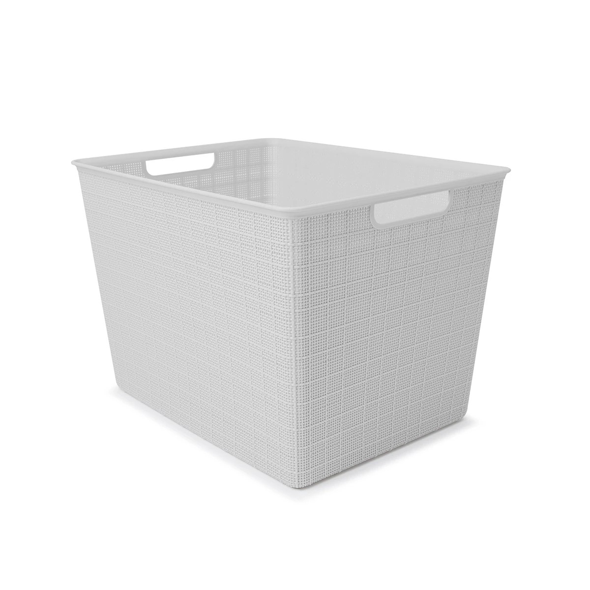 2 26L Rectangle Linen Weave Basket - Grey, 2 of 7