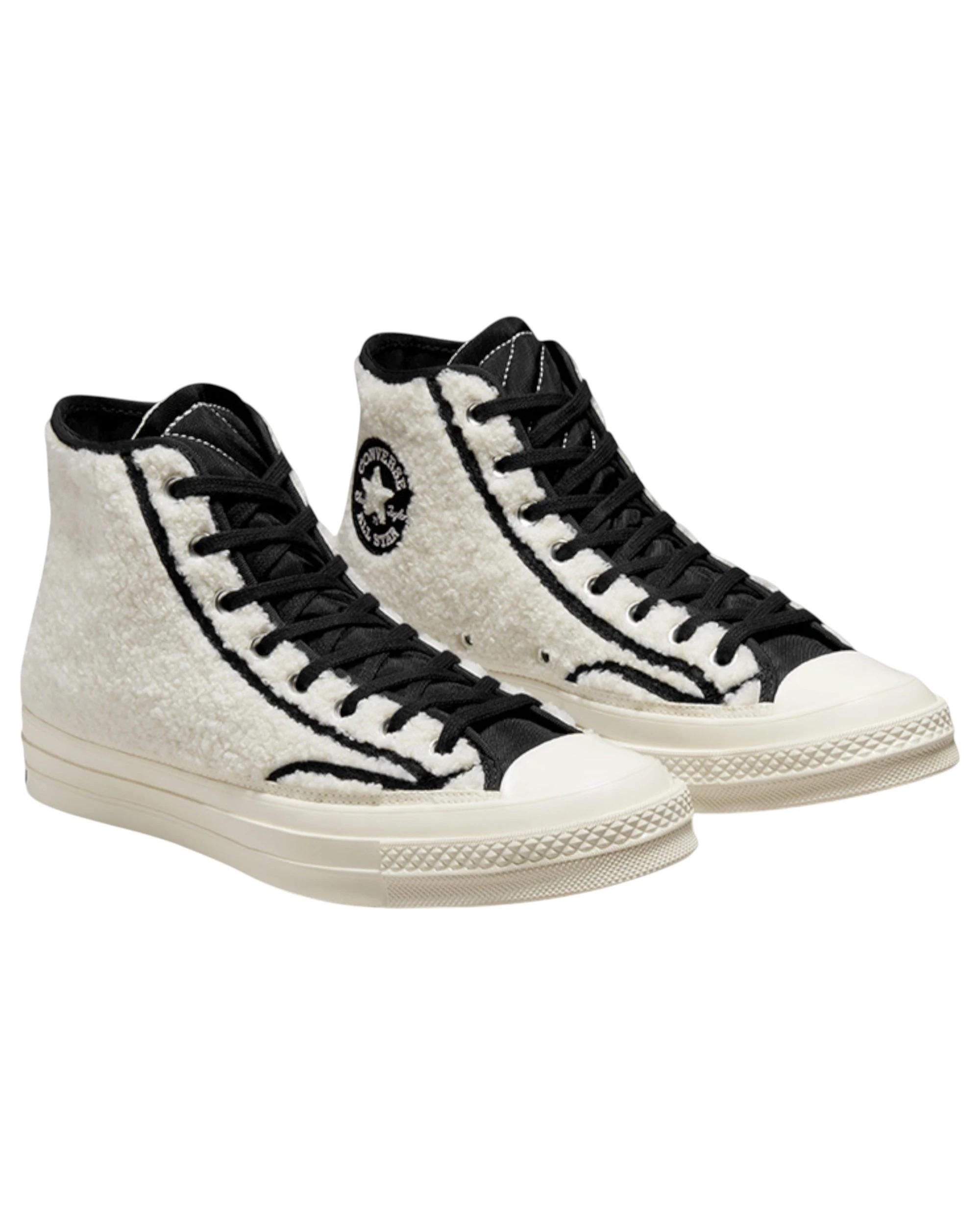3 Converse Unisex Chuck 70 Cozy Utility Sherpa High Top Shoe EGRET/BLACK/EGRET, 3 of 8