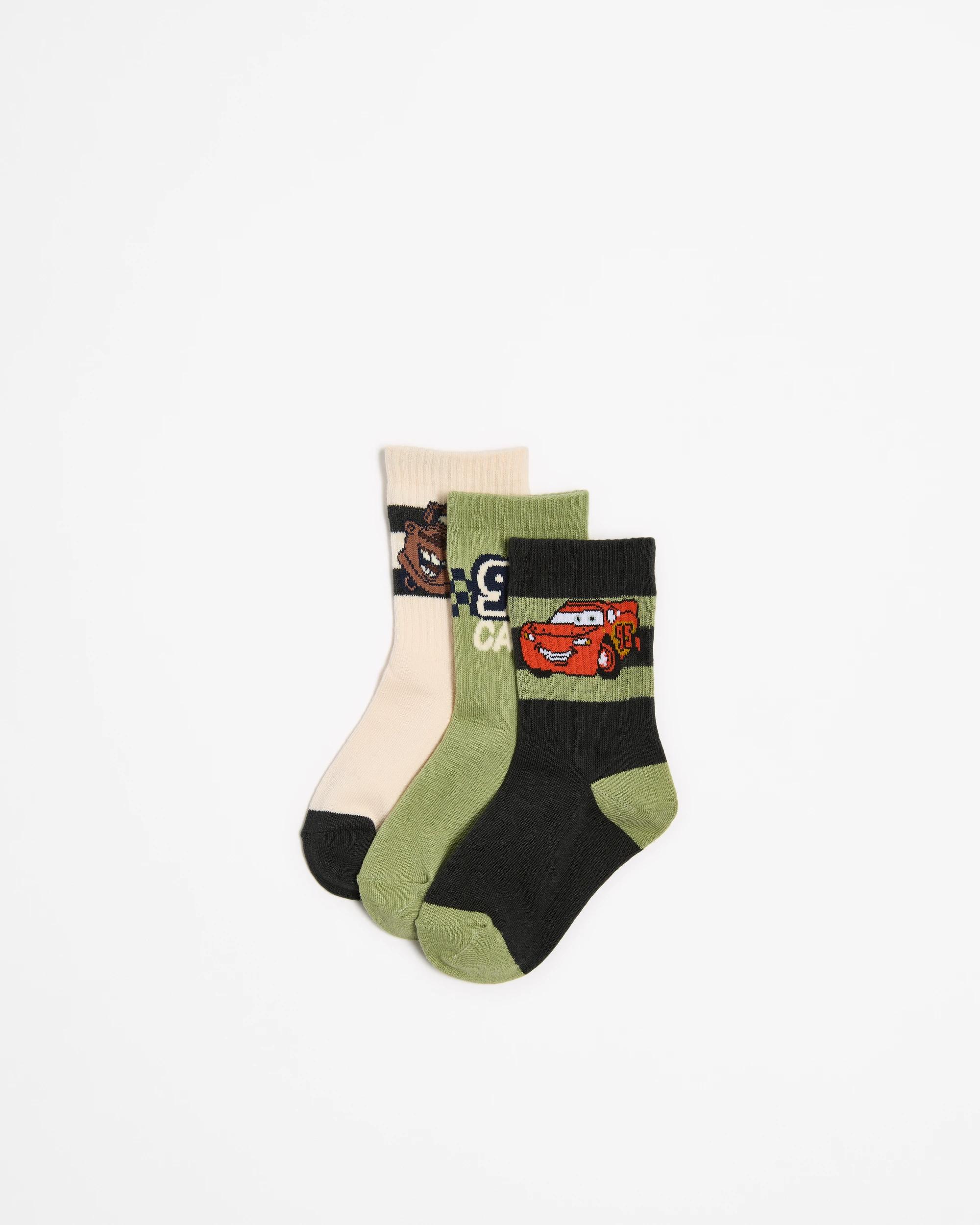 1 Disney Pixar Cars Boys Crew Socks - 3 Pack CARS, 1 of 3