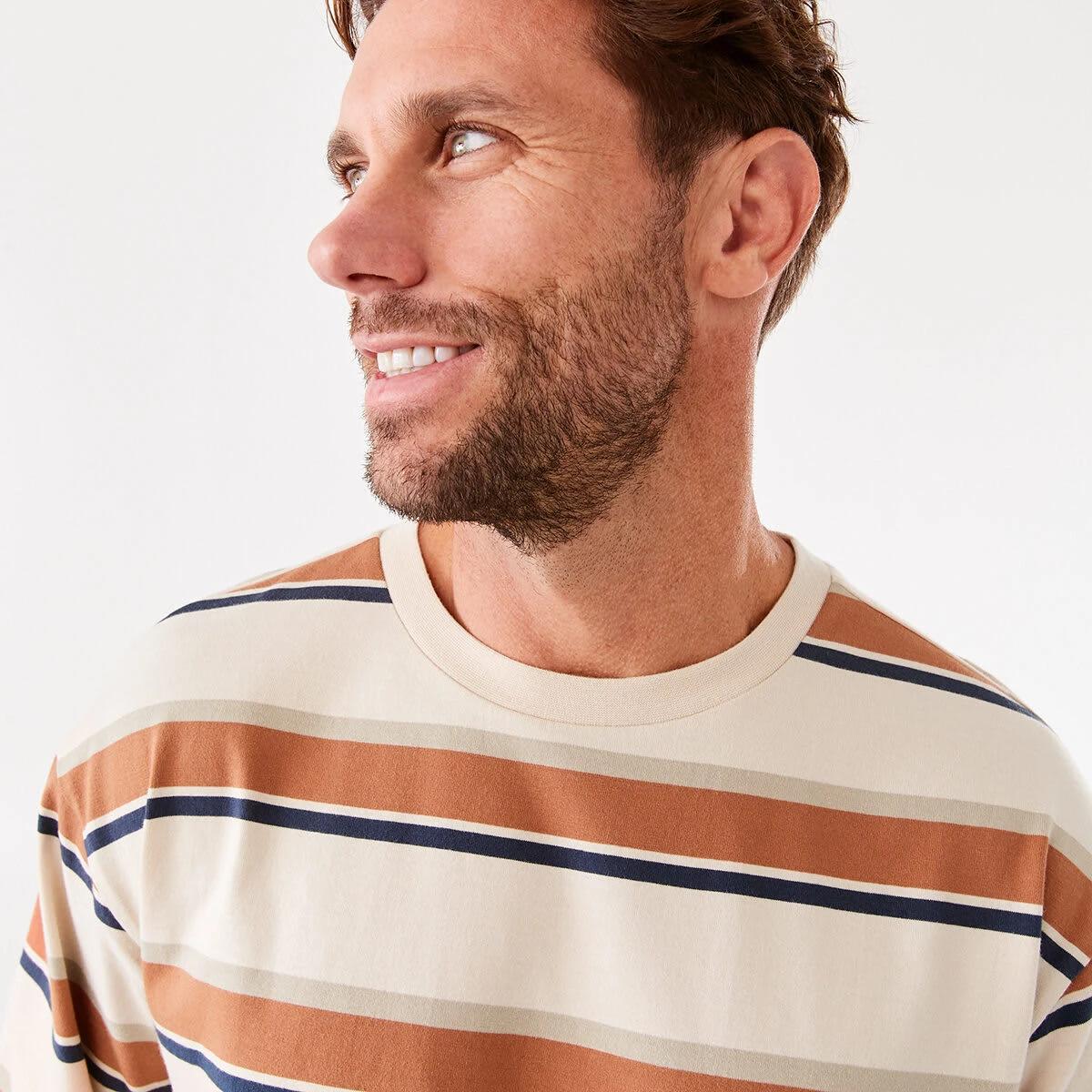 4 Oversized Striped T-Shirt Bge Strp, 4 of 6