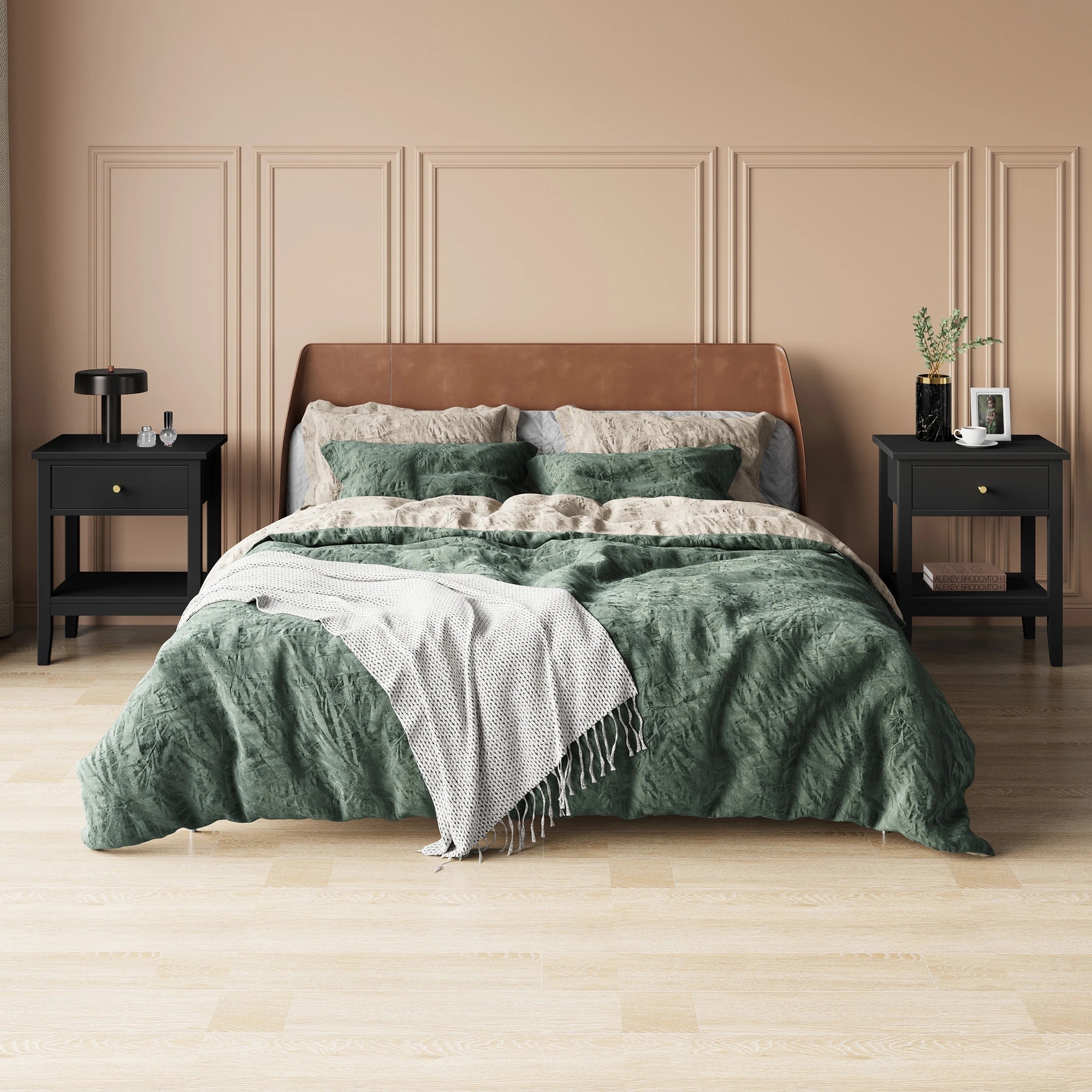 10 Alfordson Bedside Table Nightstand Storage Cabinet Side End Drawers - Black, 10 of 10