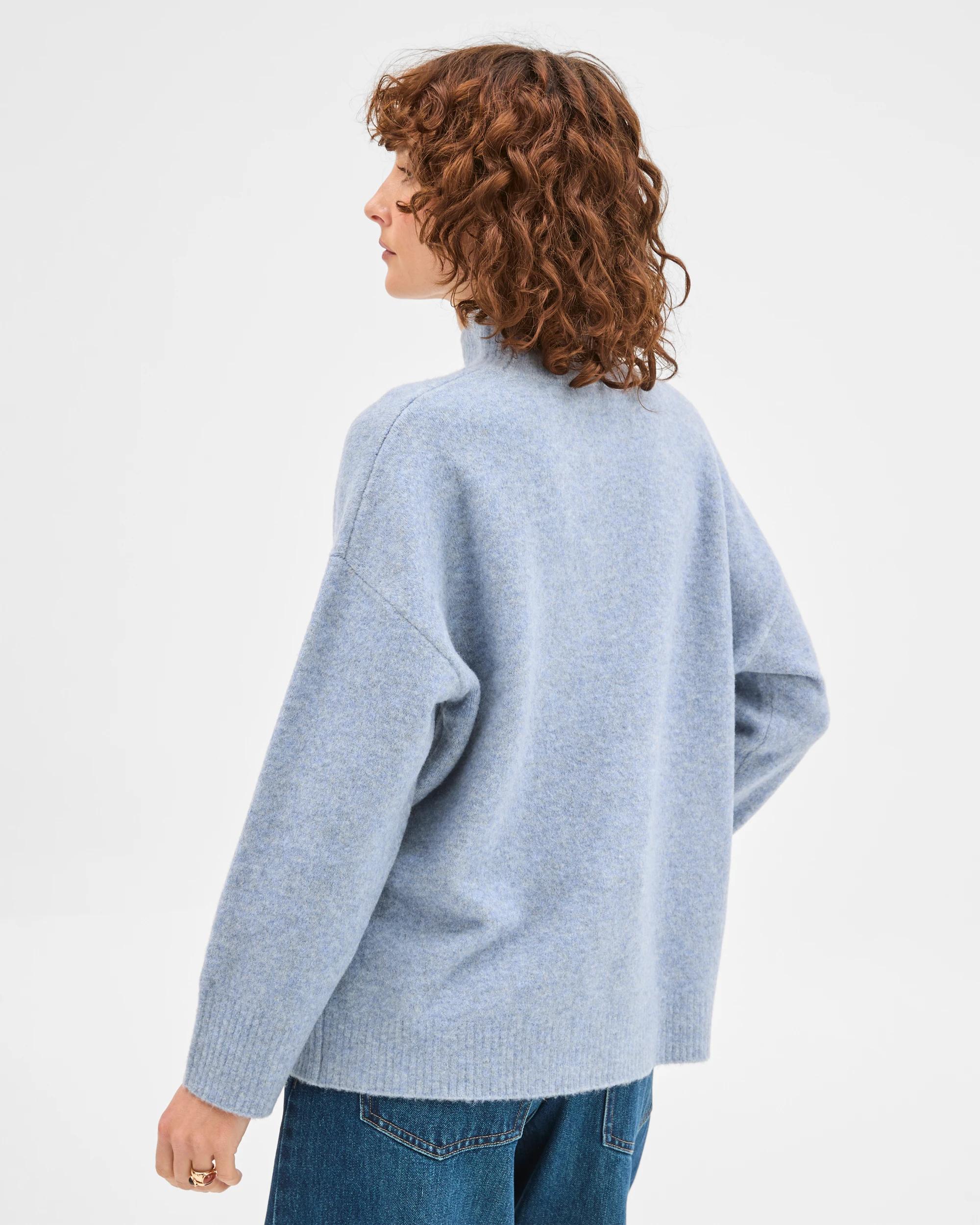 6 Target Woman Super Soft Mock Neck Jumper MID BLUE MARLE, 6 of 7