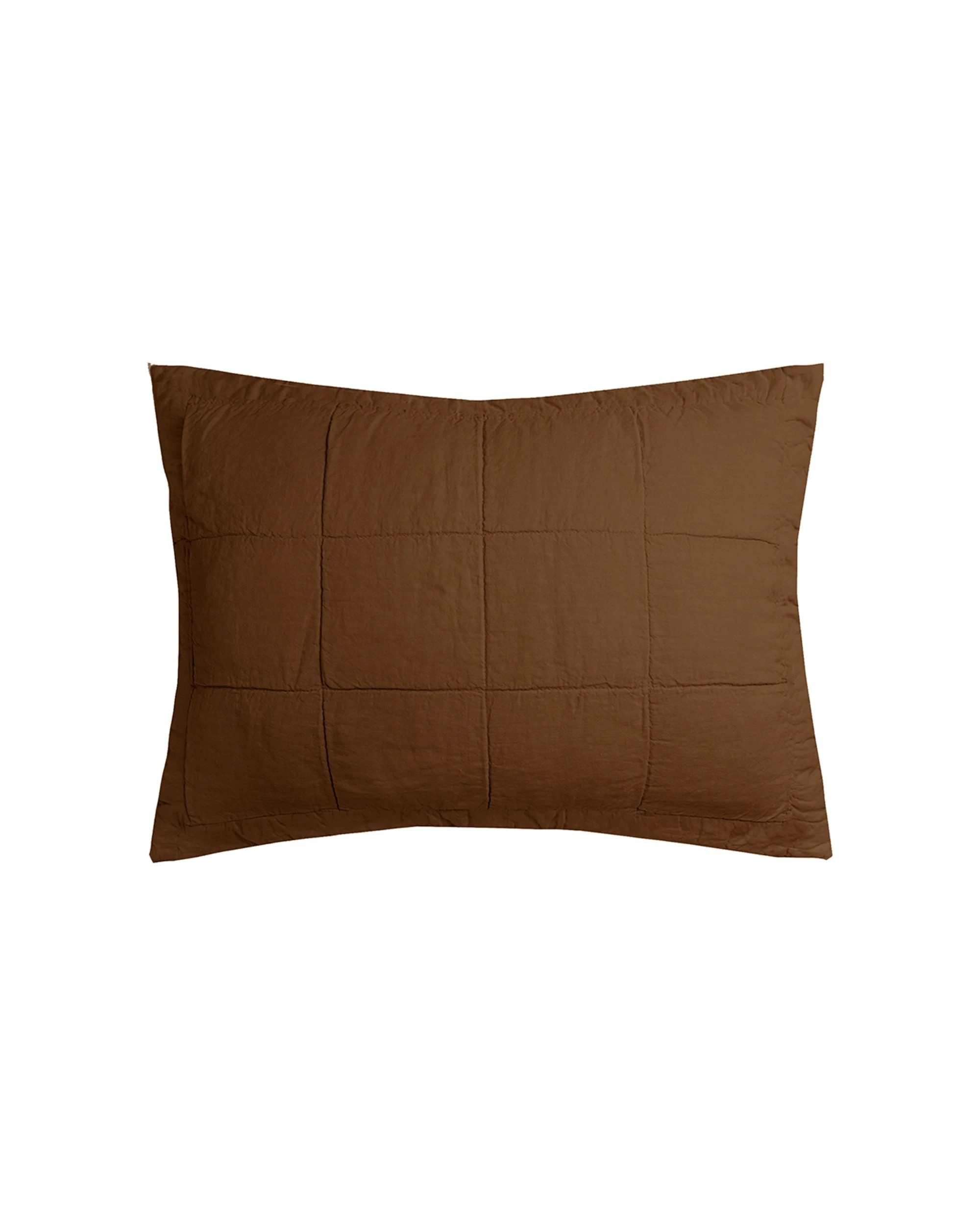 1 Bambury Home Living Decor Linen Quilted Pillow Sham Hazel Woven - Brown, 1 of 1