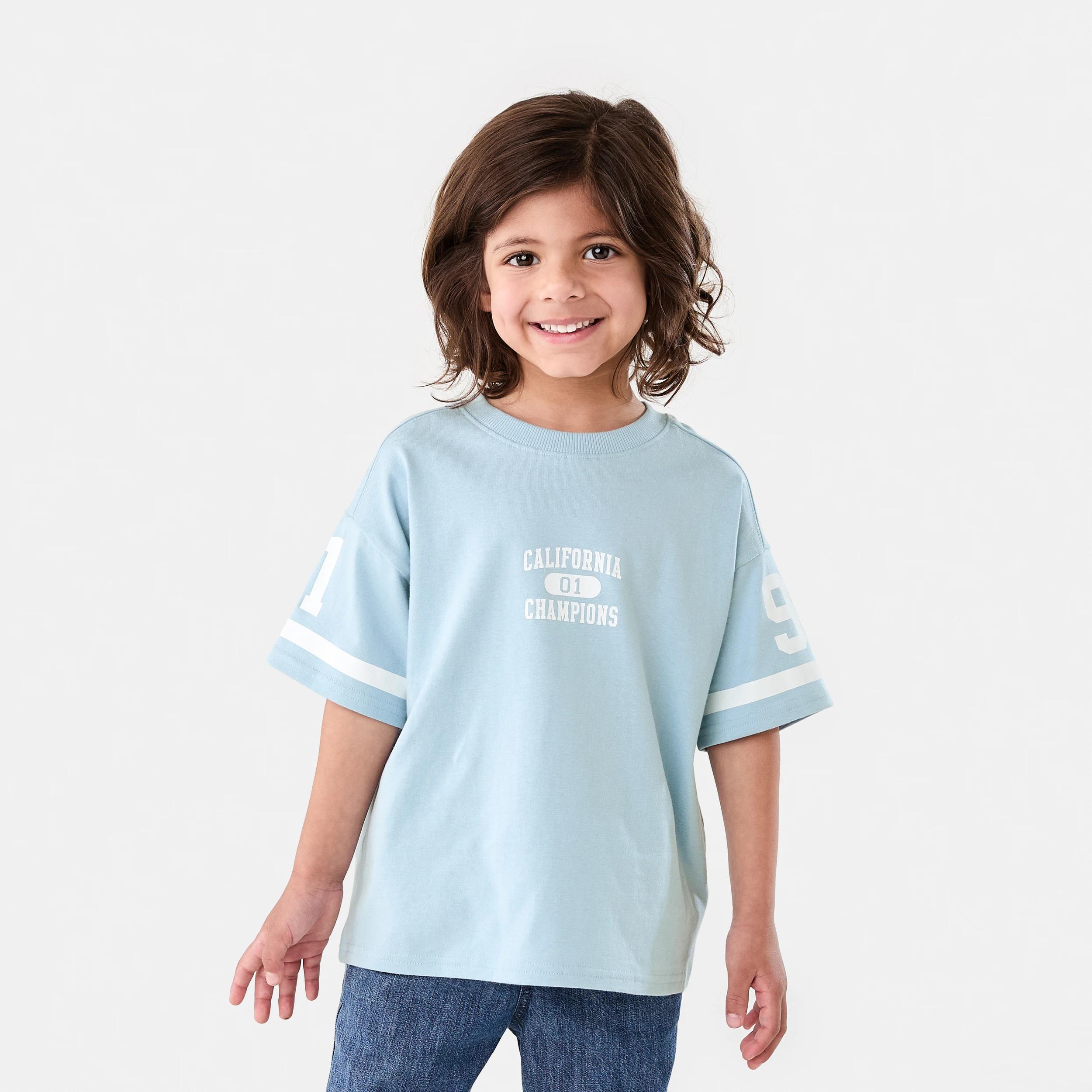 1 Short Sleeve Oversized Print T-shirt CALIFORNIA CHAMPIONS BLUE, 1 of 7