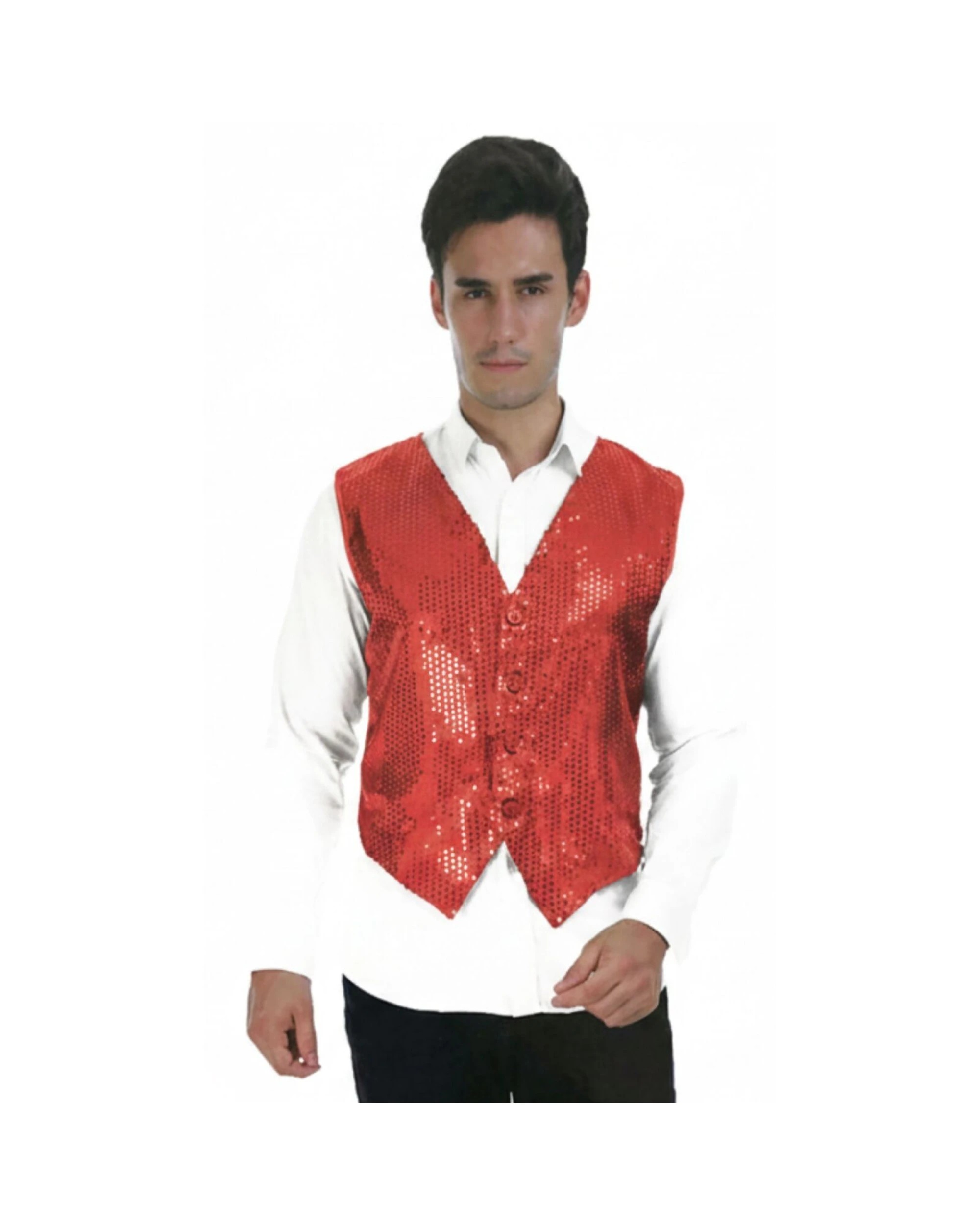 3 Men's Sequin Waistcoat Dance Costume, 3 of 4