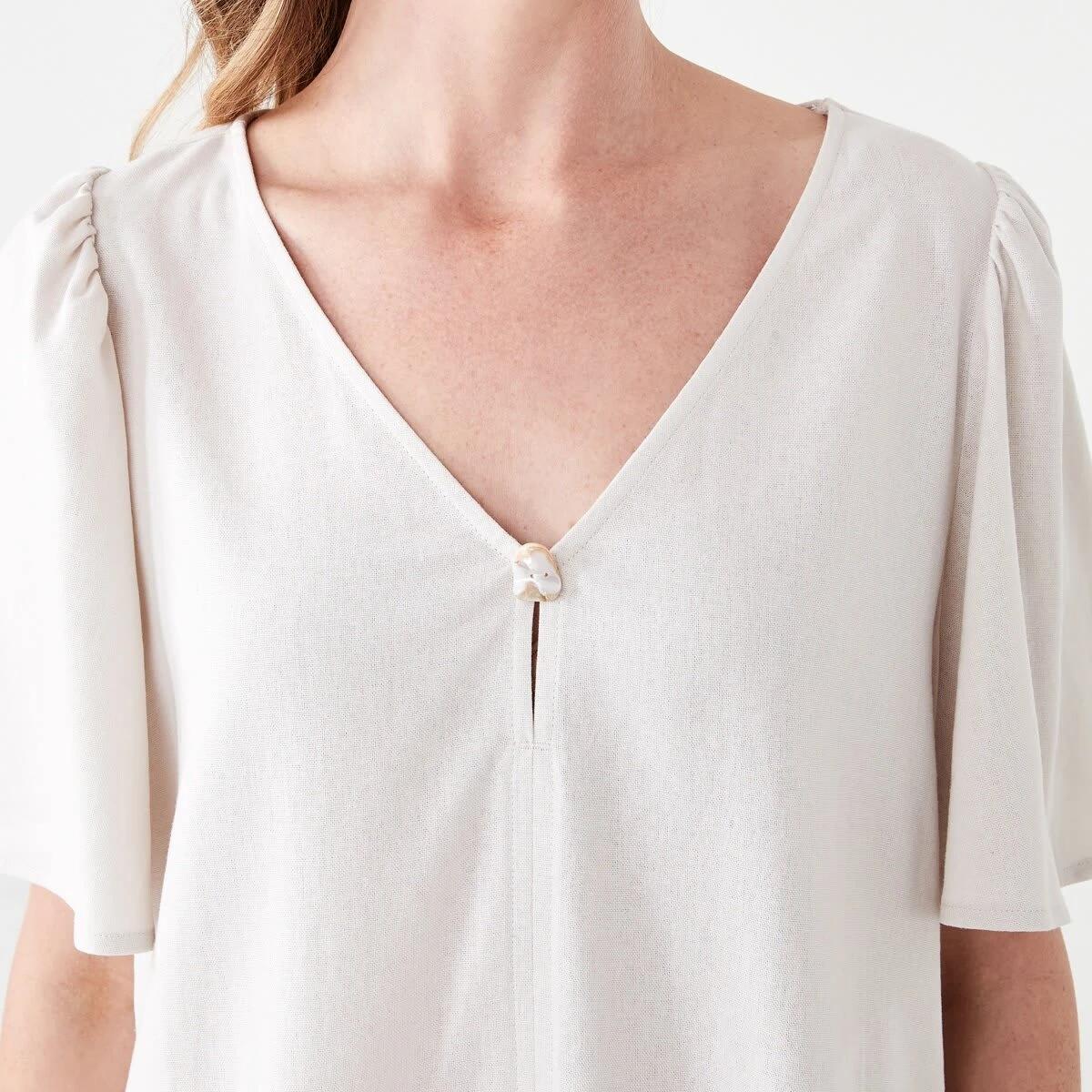 5 Short Sleeve Flutter Top NATURAL BEIGE, 5 of 6