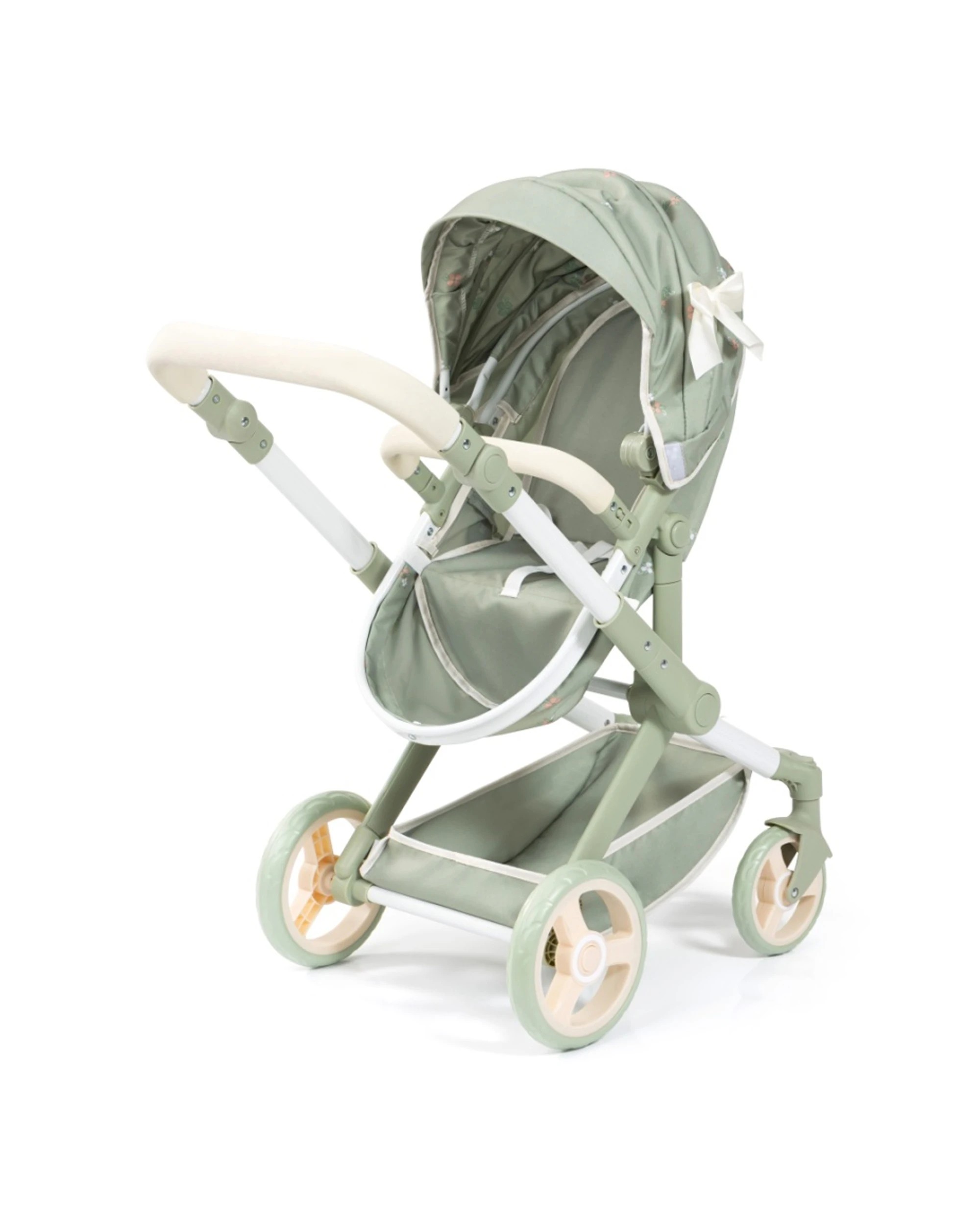 6 Bayer Xeo Doll Pram Flower Convertible Jogger Adjustable Handle For Dolls 52cm Sage - Green, 6 of 7