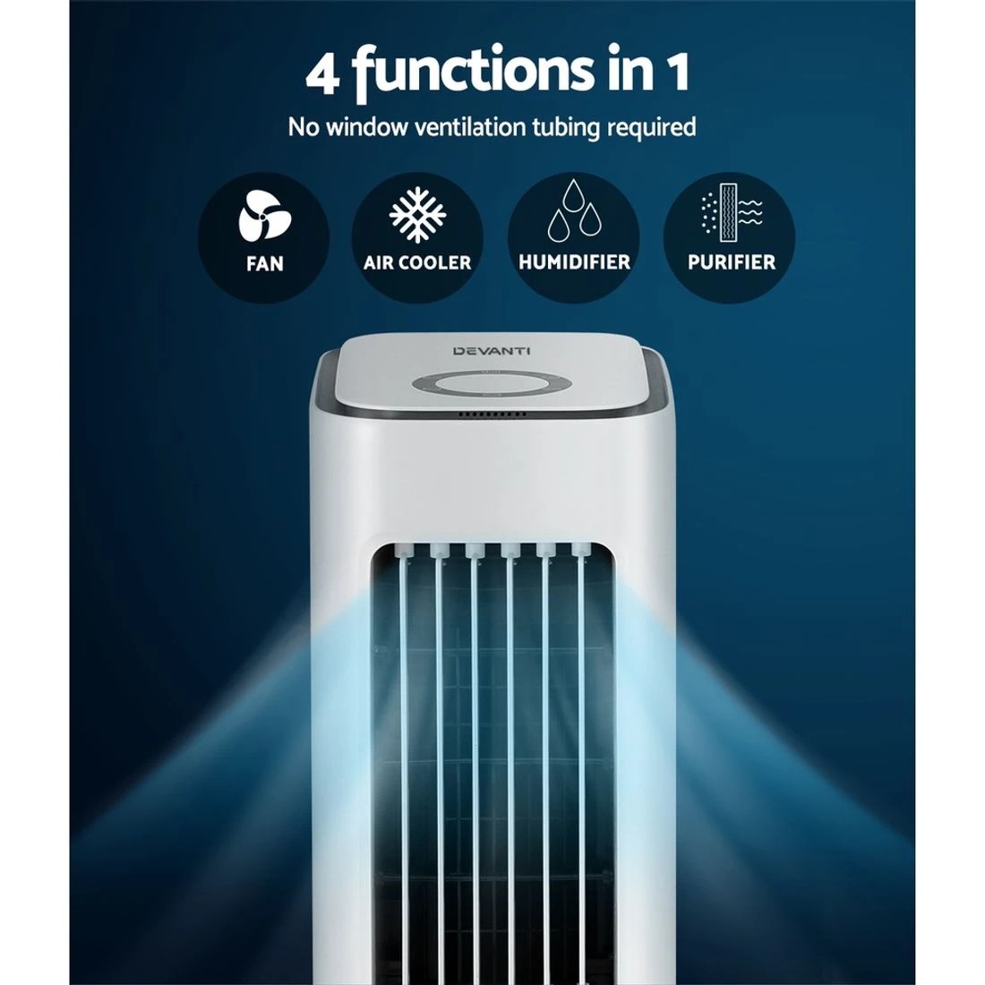 4 Devanti Tower Evaporative Air Cooler 6L
 - white, 4 of 6