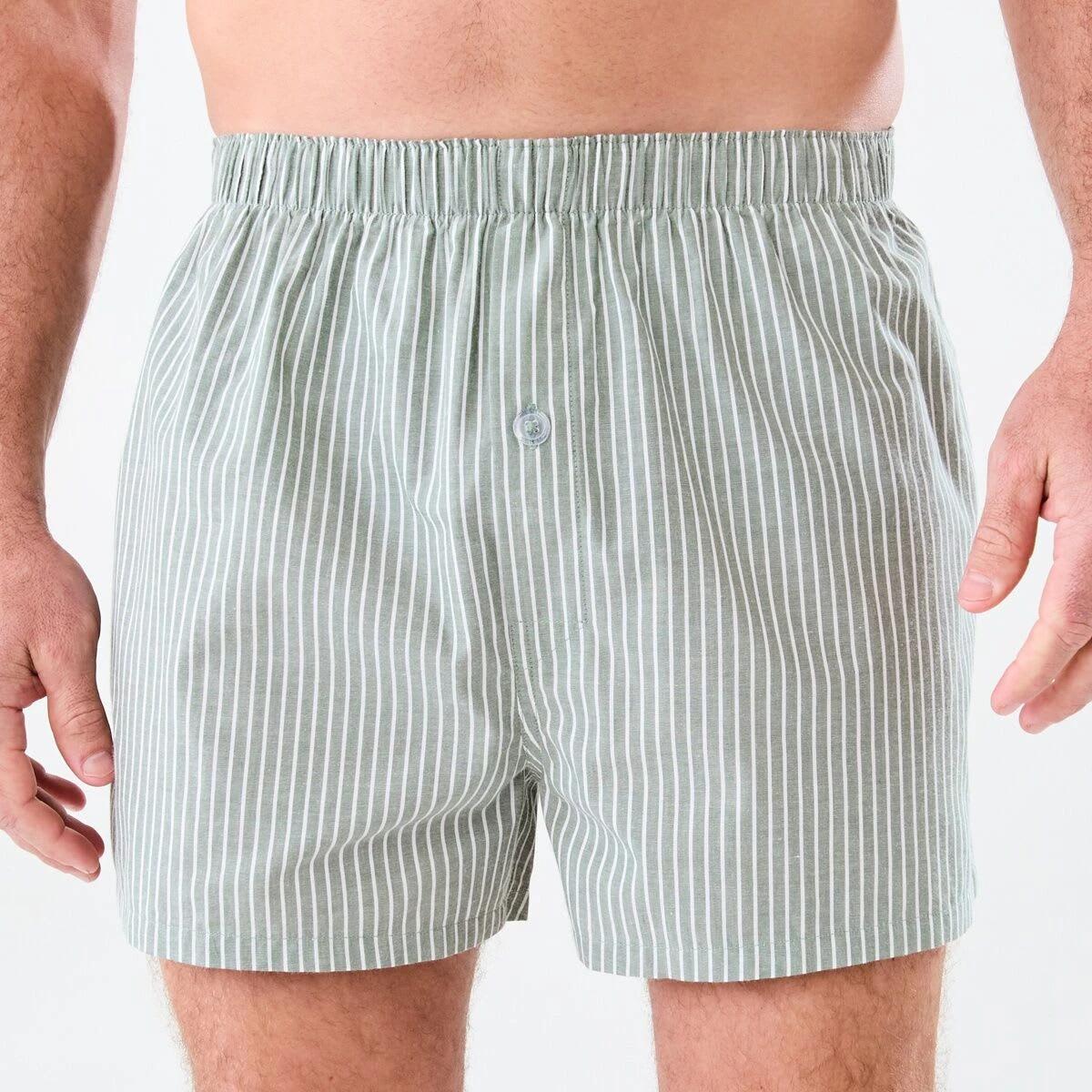 4 3 Pack Alpha Classic Woven Boxers STRIPE CHECKS, 4 of 7