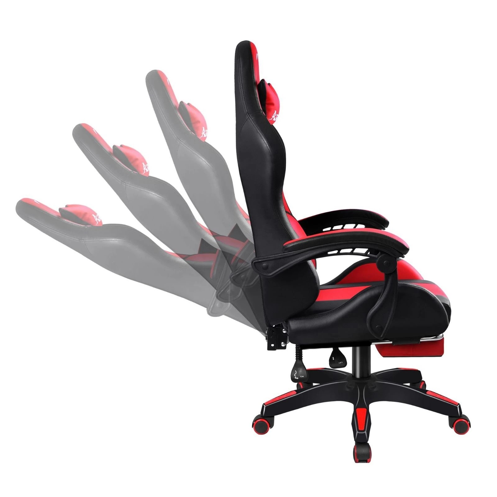 7 Alfordson Gaming Office Chair Extra Large Pillow Racing Executive Footrest Seat - Red, 7 of 10