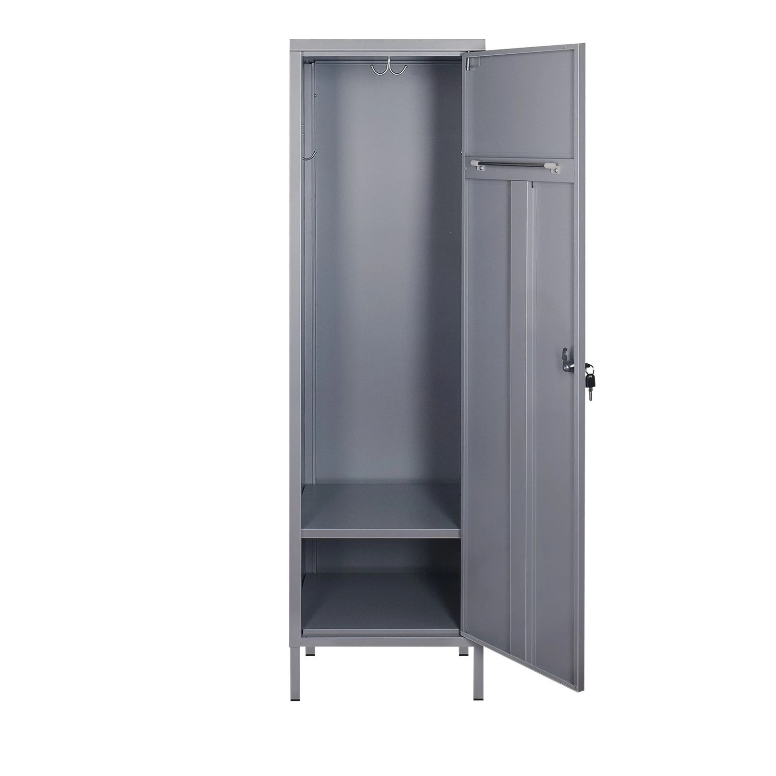 4 Ausway Industrial Metal Locker Cabinet 138cm Lockable Steel Storage Unit with Hanging Hooks, 4 of 7