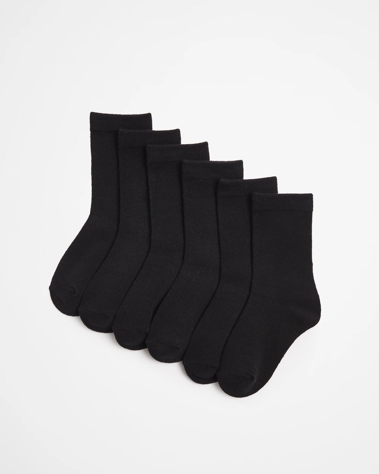 1 Maxx School Crew Socks 6 Pack BLACK, 1 of 3