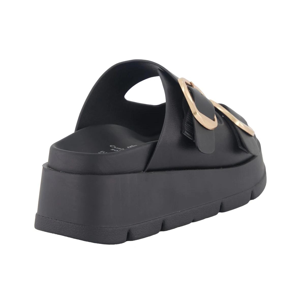 4 Double Buckle Platform Heels Black, 4 of 5