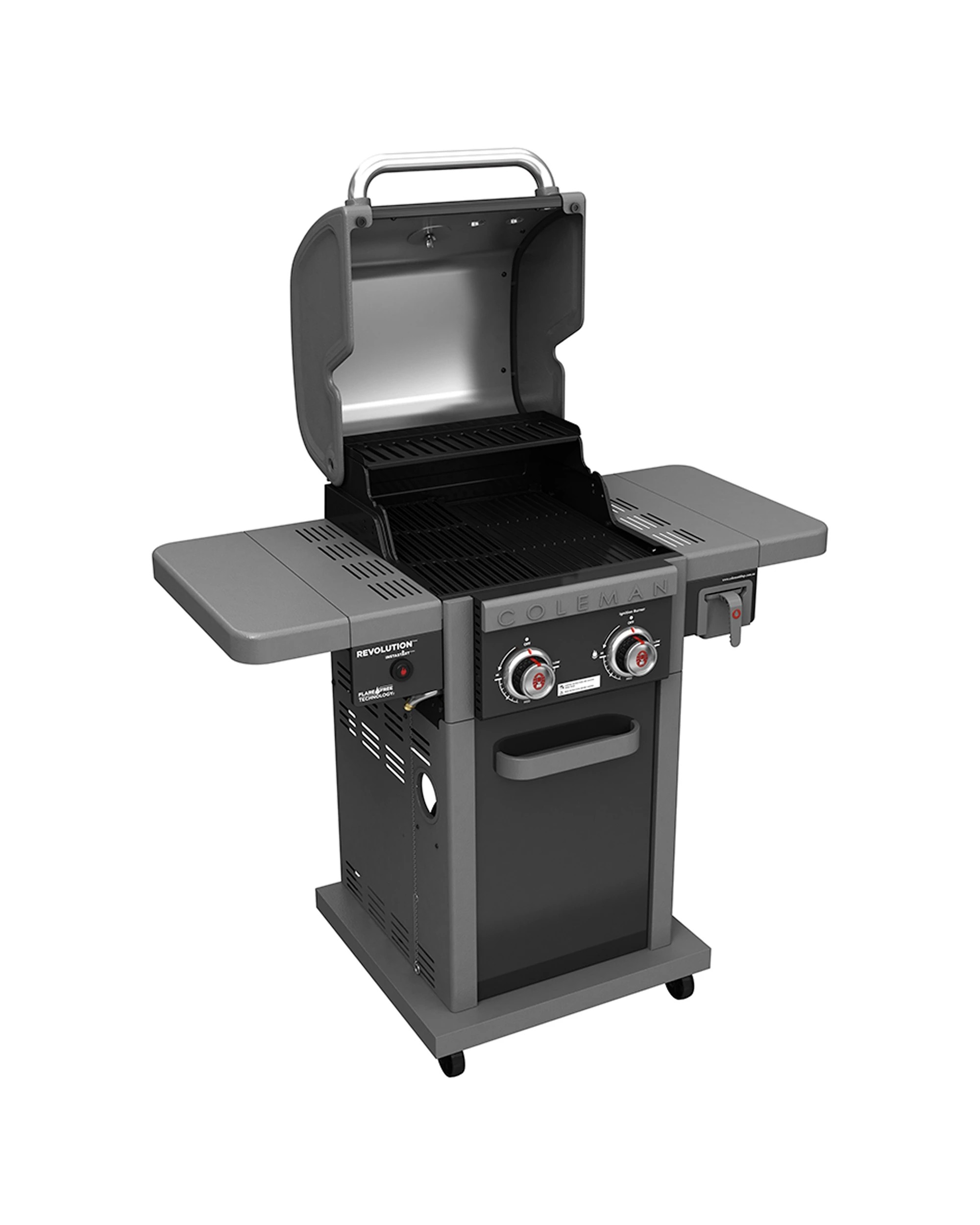 4 Coleman Revolution 2 Burner BBQ With Folding Shelves Instastart Ignition - Black, 4 of 9