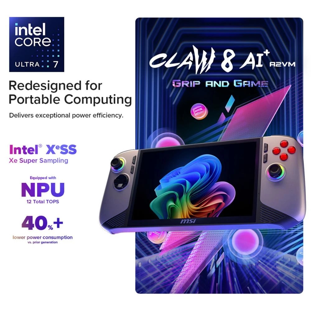 9 MSI Claw 8 AI+ A2VM Gaming Handheld Core Ultra 7 32GB/1TB, 9 of 10