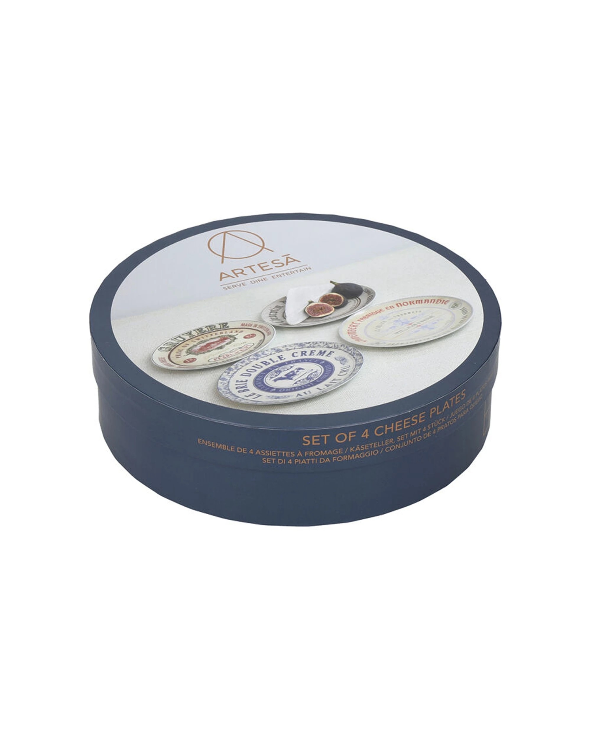 2 Artesa 4pc Creative Tops Gourmet Porcelain Cheese Plates Set With Designs - Multi, 2 of 4