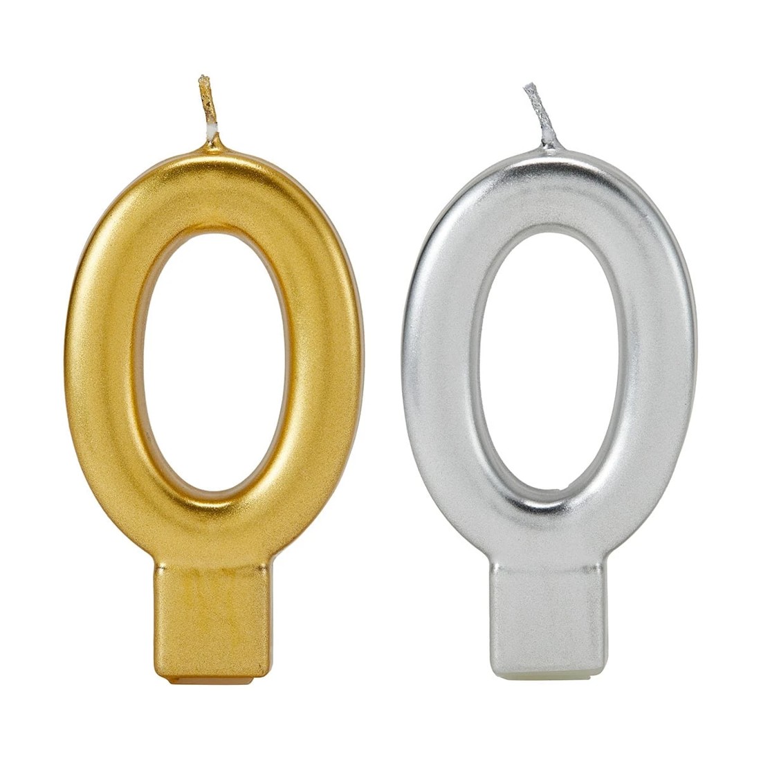 1 Metallic Candle Number 0 - Assorted, 1 of 6