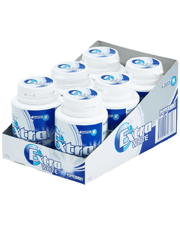 Extra White Sugar-free Chewing Gum in Bottle 64g 6 Pack