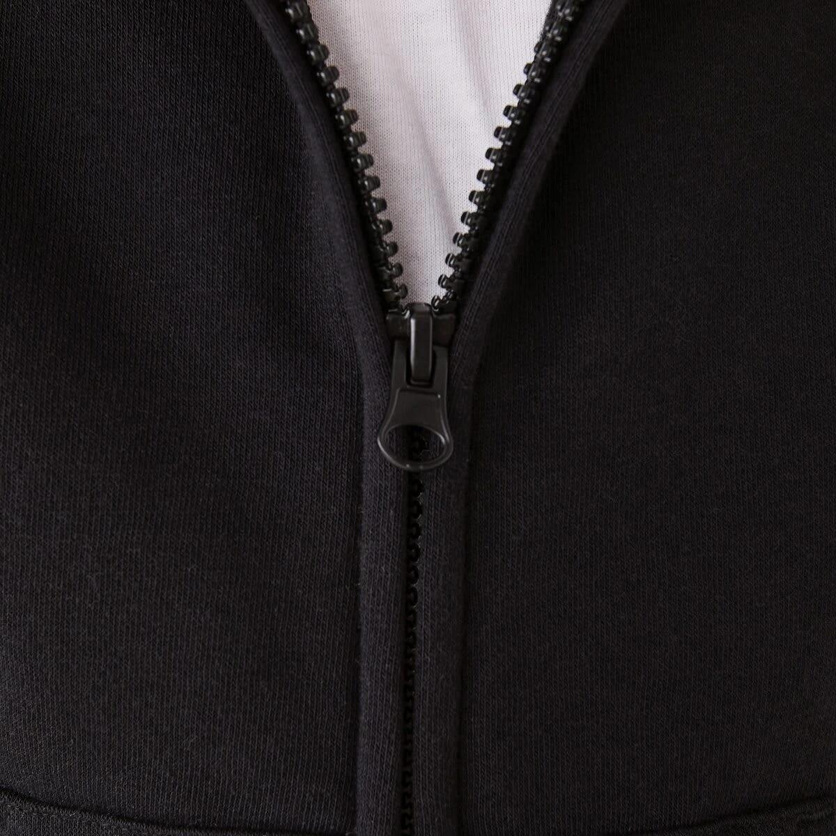 5 Plain Zip Through Hoodie Black, 5 of 10