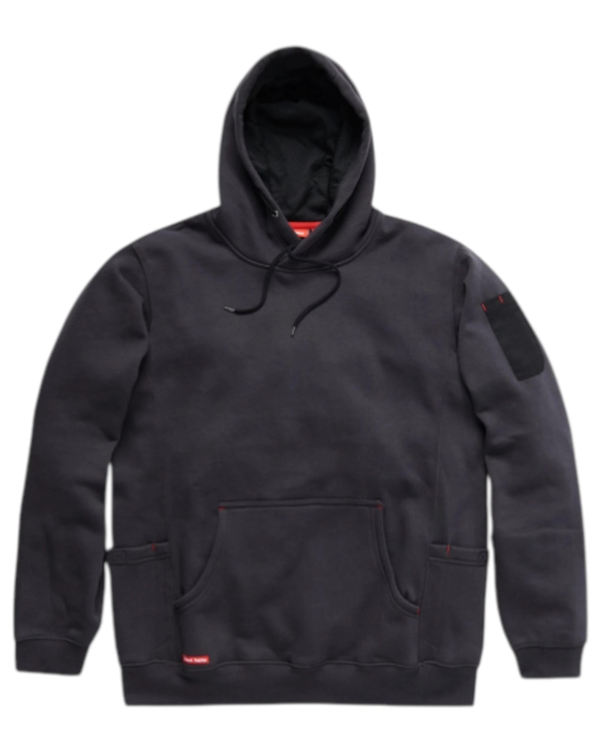 5 Hard Yakka Mens Brushed Fleece Hoodie Jumper Charcoal CHARCOAL, 5 of 10