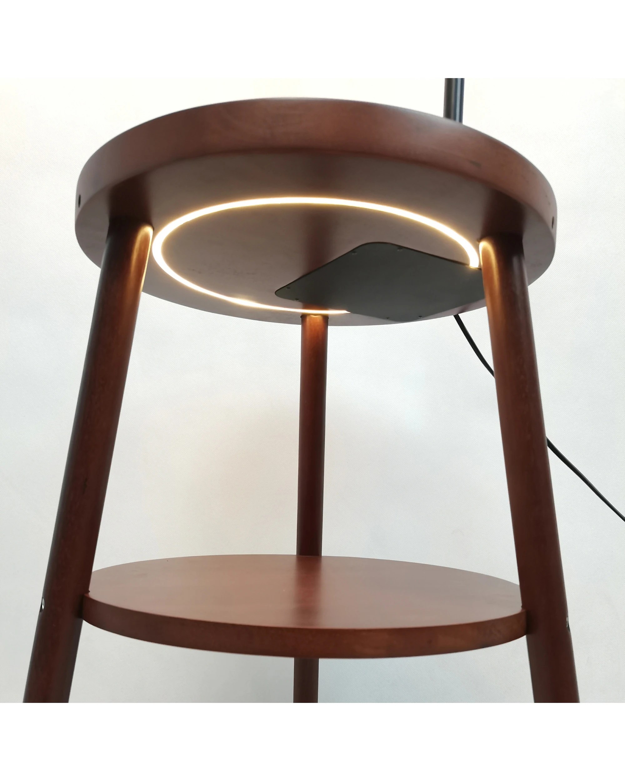 6 Br Home Naples Tripod Floor Lamp Shelf Storage Drawer Bed Side Table Light W/ Usb Charger, 6 of 8