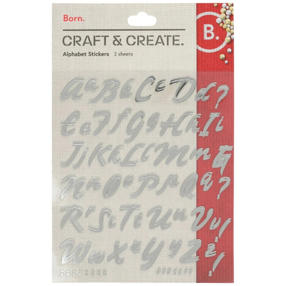 1 Born Foam Alphabet Stickers Silver, 1 of 2