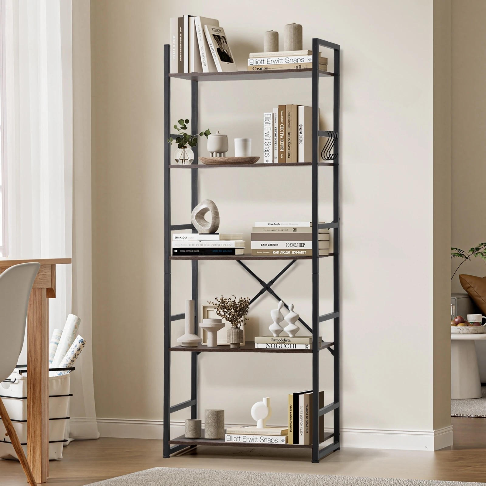 2 Oikiture Display Shelf 5-tier Shelves Bookshelf Storage Bookcase Stand Rack 60cm
 - Multi, 2 of 9