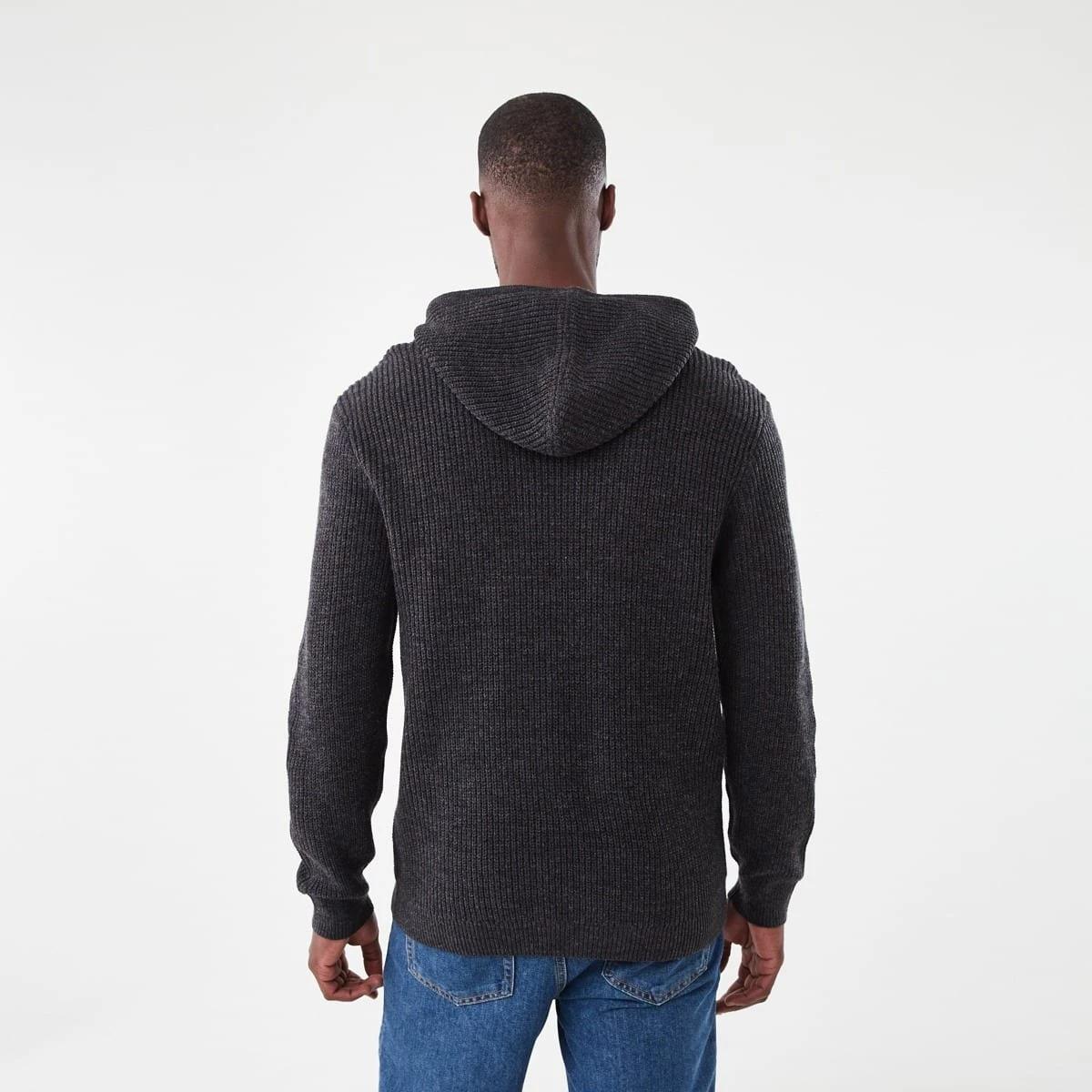3 Hooded Knit Pullover Blk Marle, 3 of 6