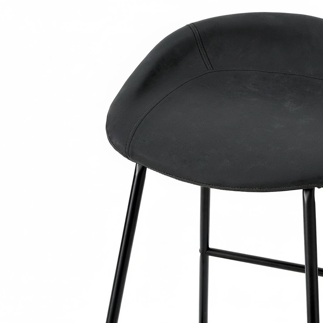 6 Artiss 2x Bar Stools Kitchen Dining Chairs Counter Stool PU Leather Metal - Black, 6 of 6